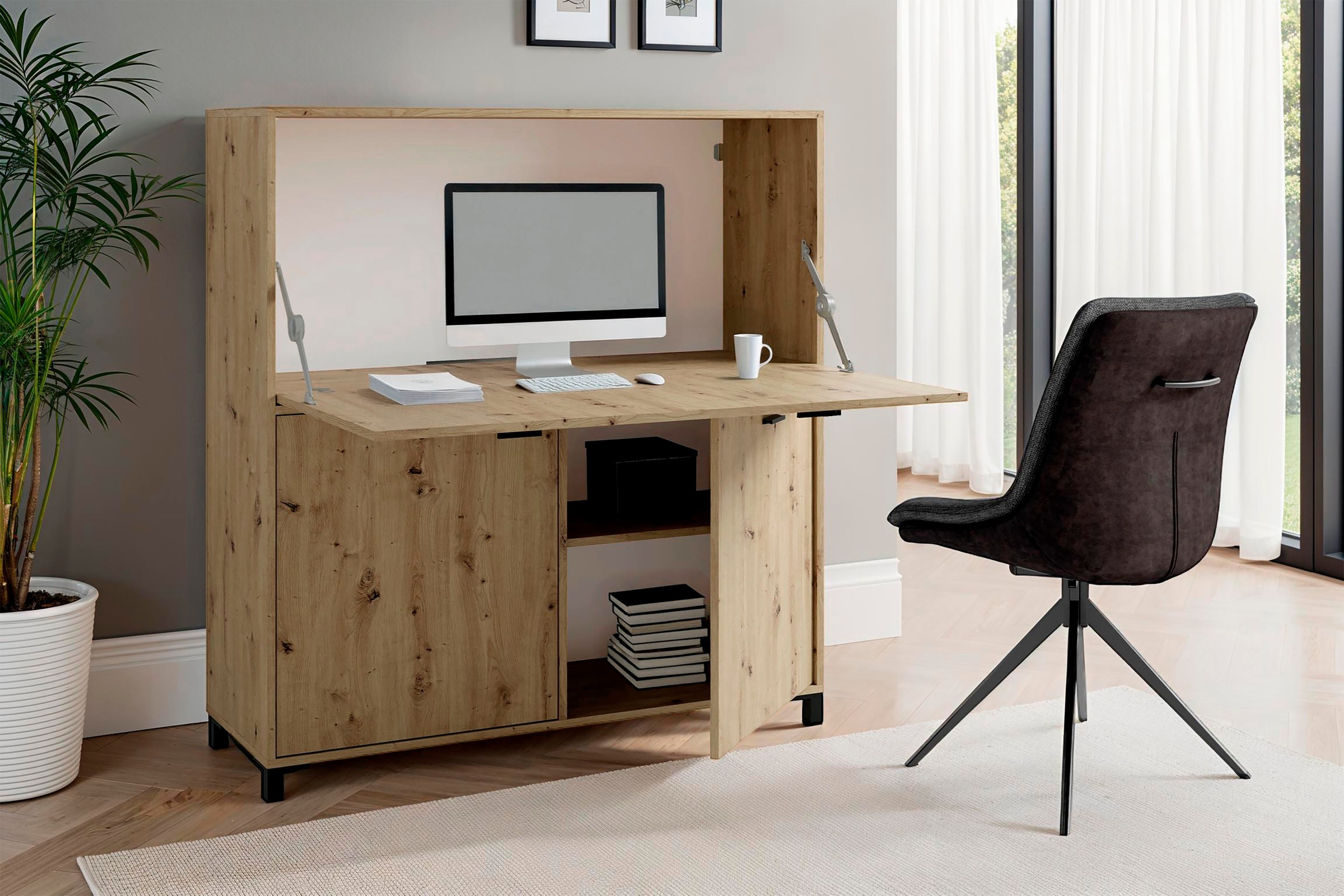 byLIVING Sekretär "Montana", platzsparende Arbeitslösung mit viel Stauraum, günstig online kaufen
