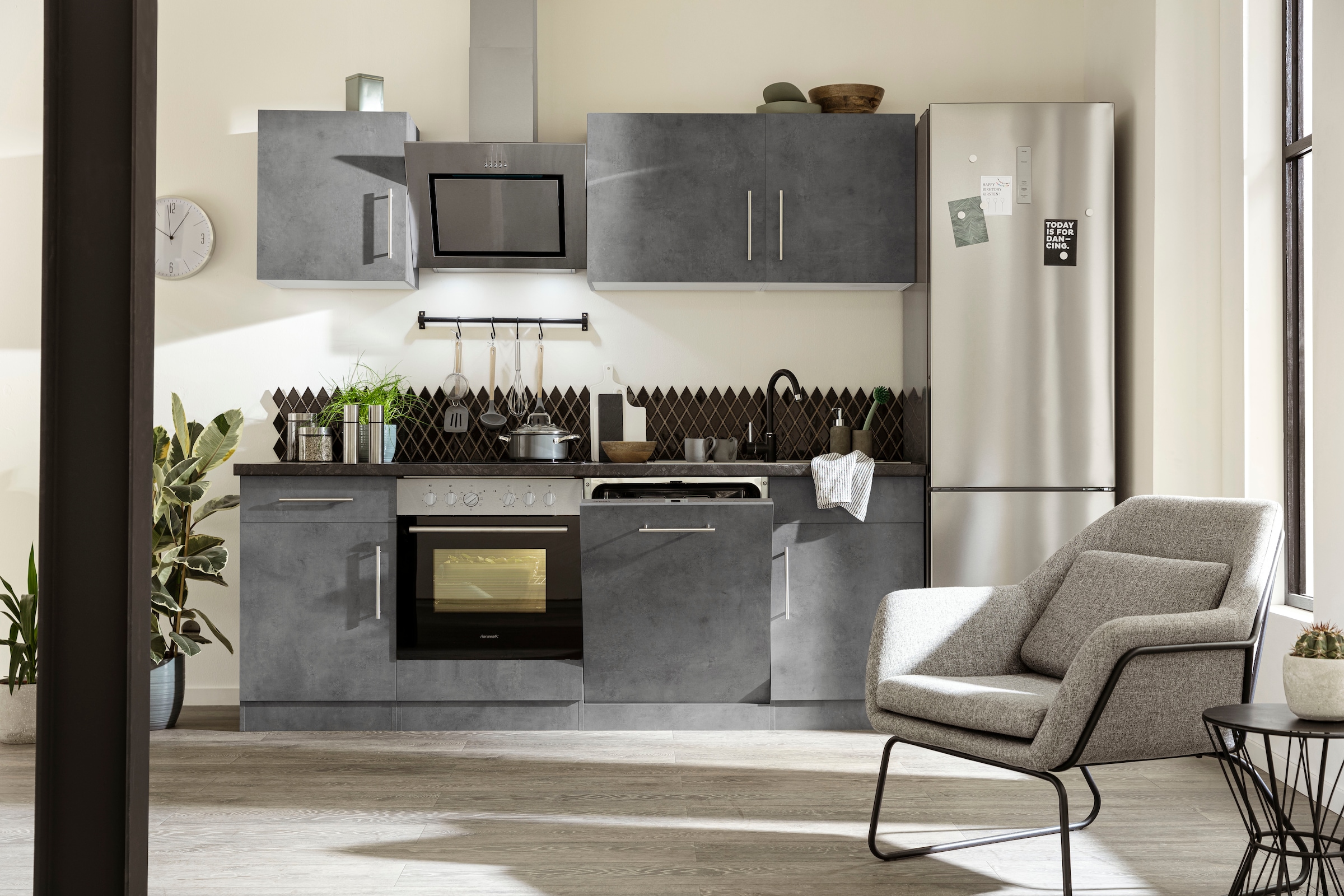 wiho Küchen Küchenzeile »Cali«, mit E-Geräten, Breite 220 cm mit Hanseatic E -Geräten kaufen | BAUR