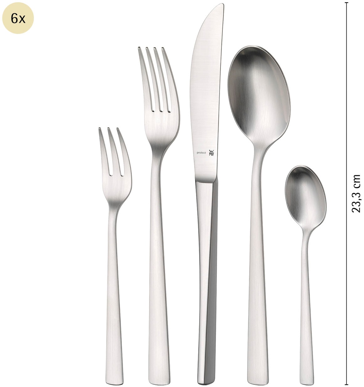 WMF Besteck-Set »Corvo«, (Set, 30 tlg.), mattiert, kratzbeständig, ergonomisch, spülmaschinenfest