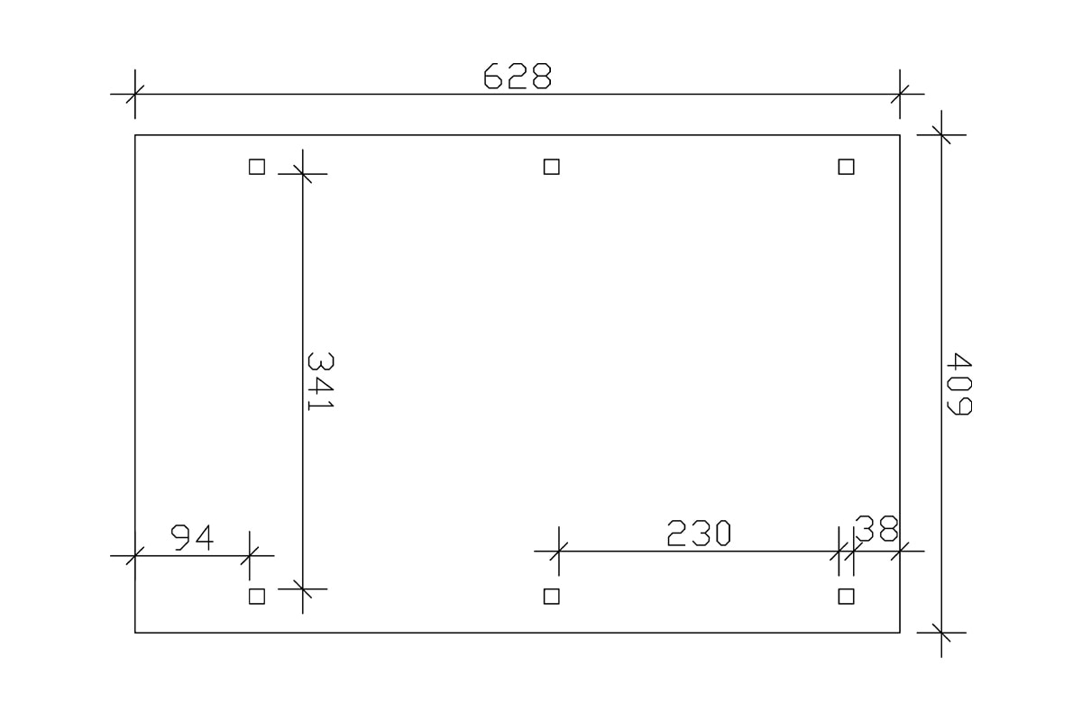 Skanholz Einzelcarport »Wendland« Leimholz 341 cm natur