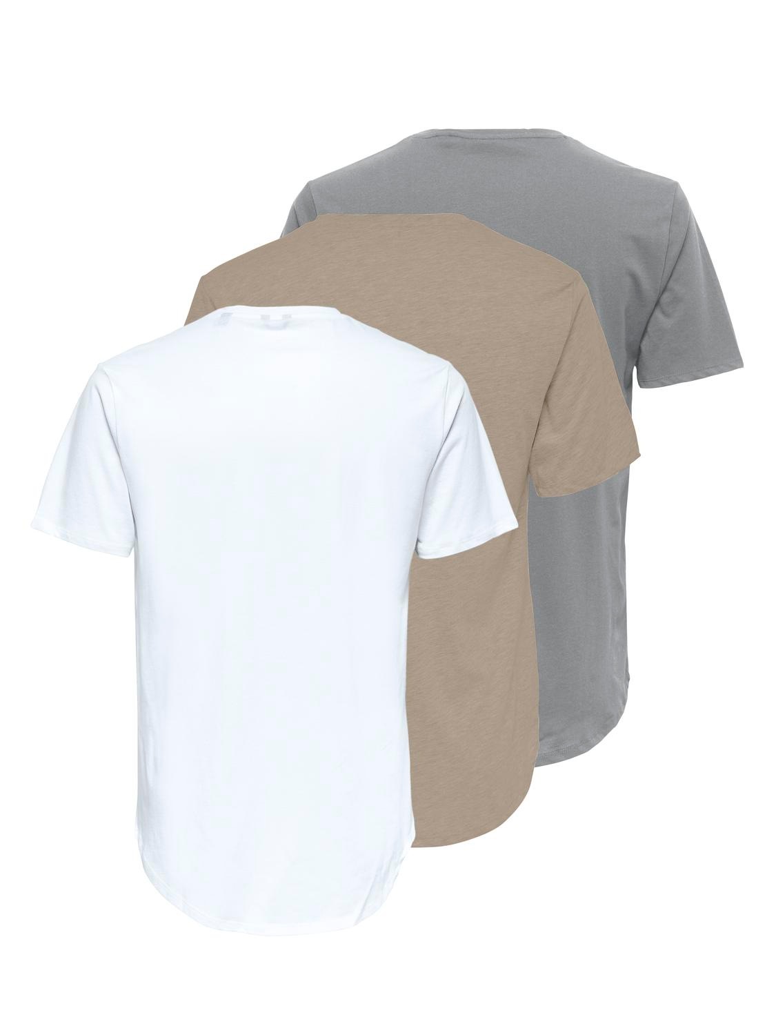ONLY & SONS Rundhalsshirt "ONSMATT LONGY SS TEE 3-PACK" Packung, 3 günstig online kaufen