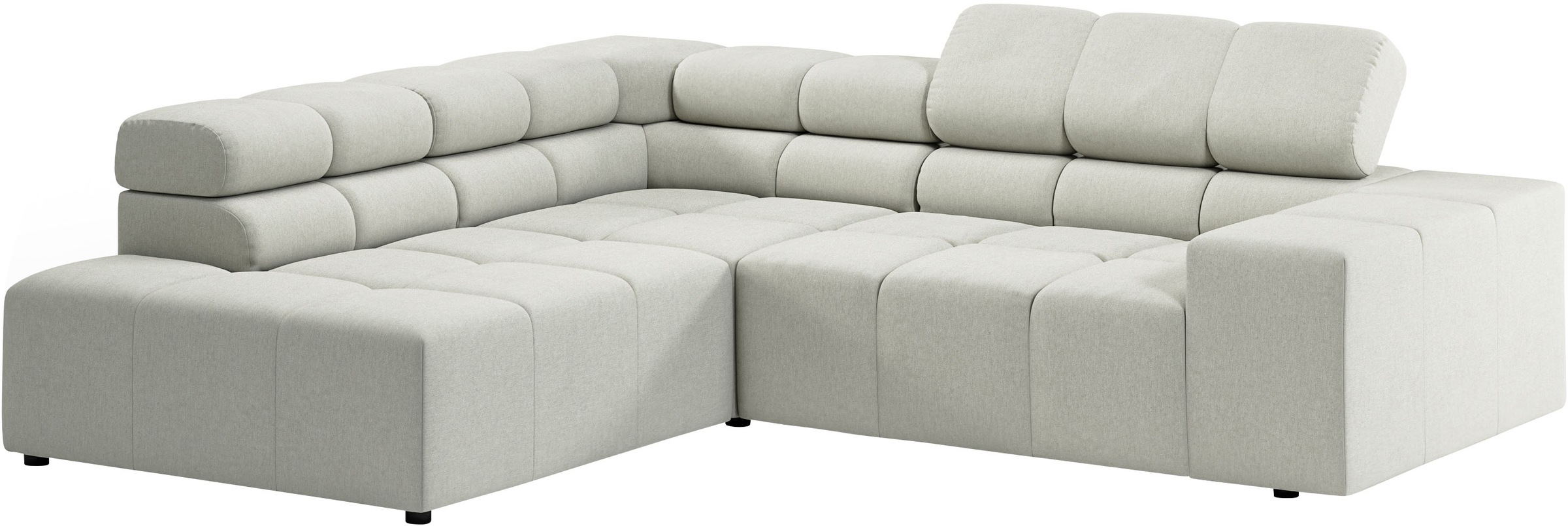 INOSIGN Ecksofa »Ancona, incl. Kopfteilverstellung + 3 Zierkissen, L-Form, bequem«, wahlweise motorische Sitztiefenverstellung, B/T(H: 249/215/70 cm