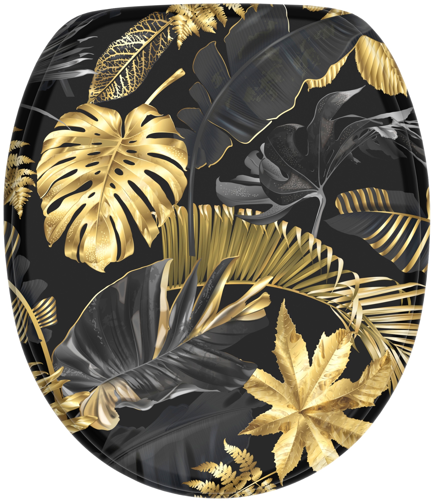 Sanilo WC-Sitz "Golden Leaves", mit Absenkautomatik, BxL: 37,7 x 42,0 - 47,0 cm