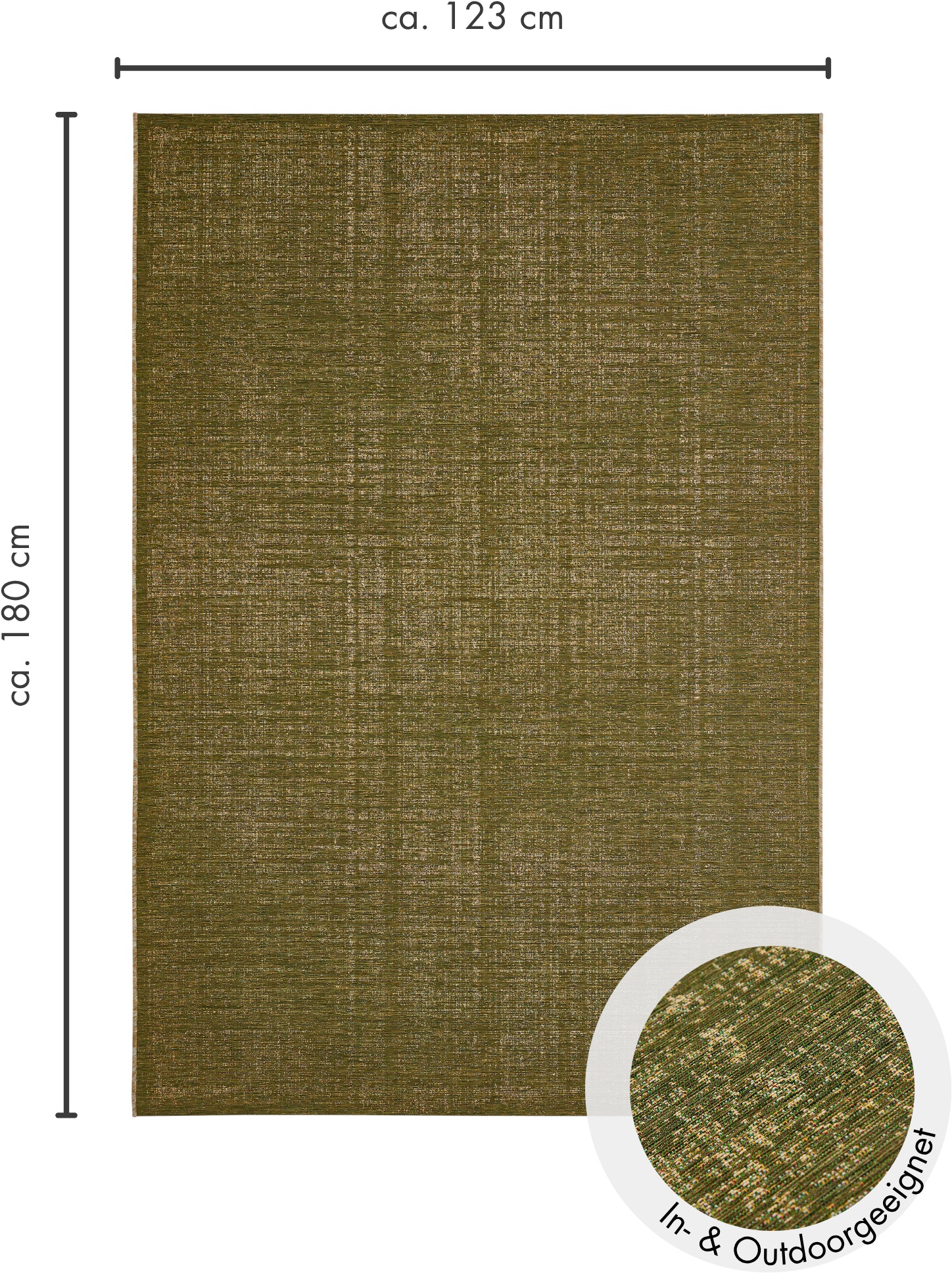 LUXOR living Teppich »Patio, Made in Belgium«, rechteckig, 3 mm Höhe, Kurzflor, meliert, In- und Outdoor geeignet, für Balkon & Terrasse