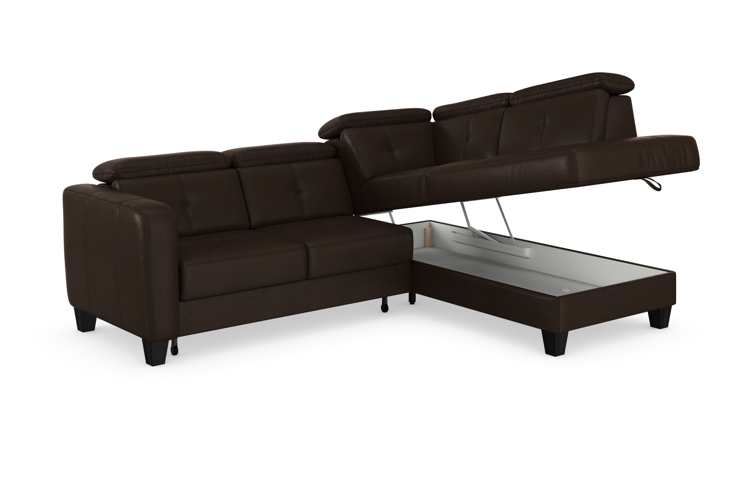 sit&more Ecksofa »Belluci L-Form«, inklusive Federkern, wahlweise mit Bettfunktion und Bettkasten
