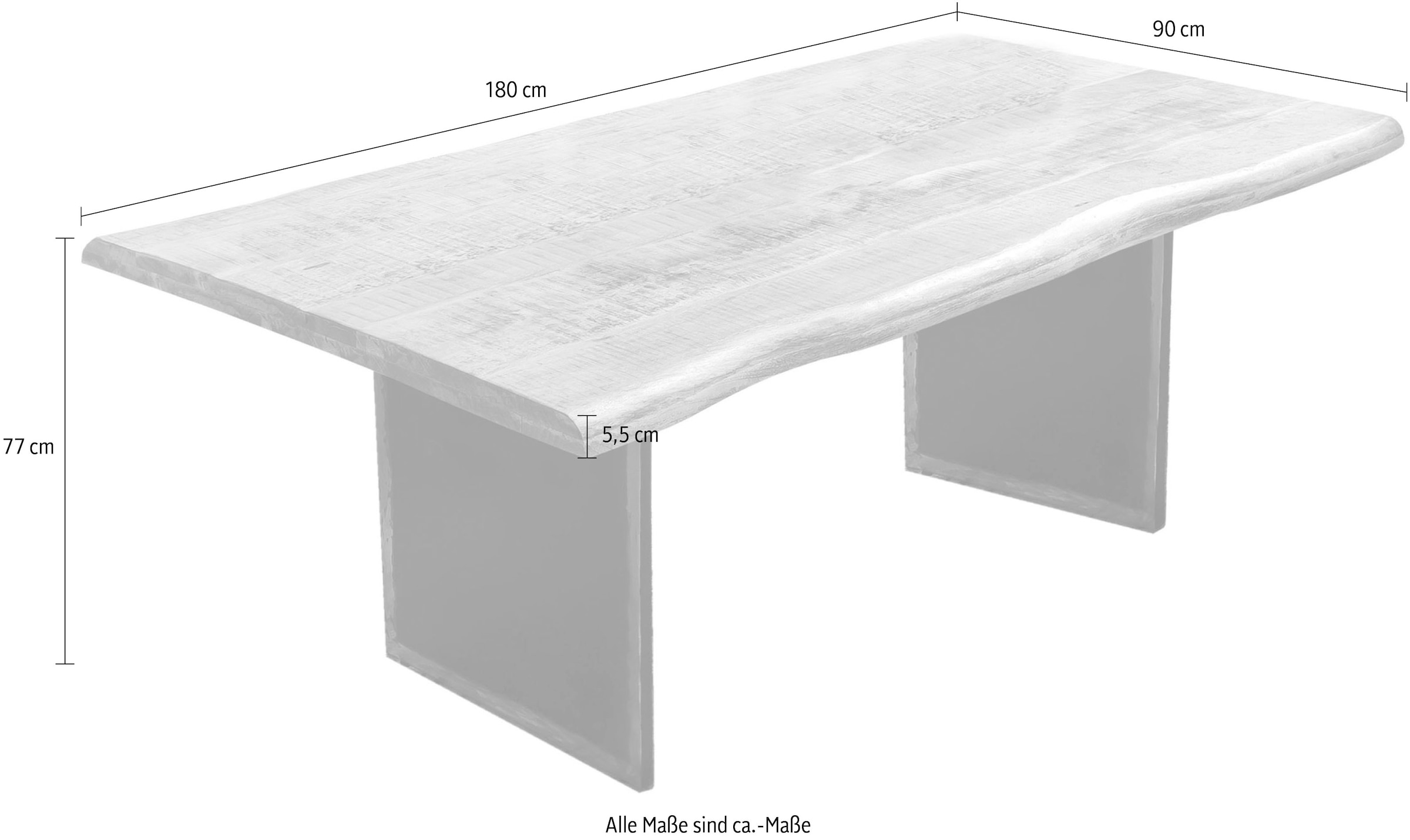 INOSIGN Baumkantentisch, (1 St.), mit Baumkante wie gewachsen