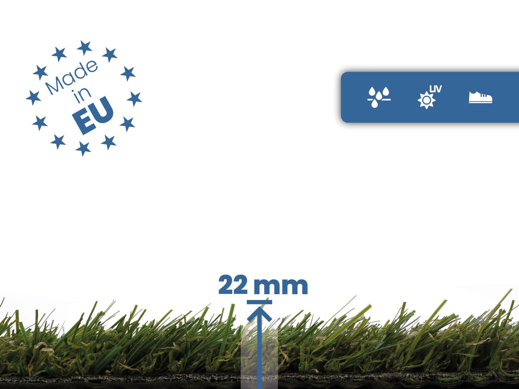 Primaflor-Ideen in Textil Kunstrasen »COLORADO« rechteckig 30 mm Höhe natürliche Optik, mit Drainagefunktion, ideal für Balkon & Terrasse