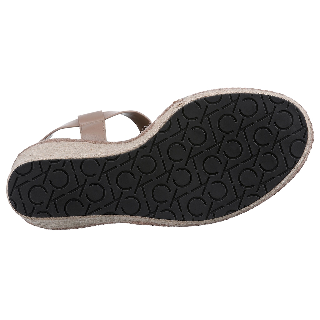 Calvin Klein Sandalette »WIRA 5C *I«, mit Bast bezogenem Keilabsatz