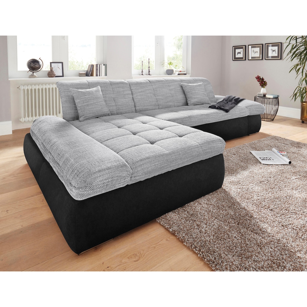 DOMO collection Ecksofa »PB Moric wahlweise mit Bettfunktion + Armteilverstellung, L-Form«