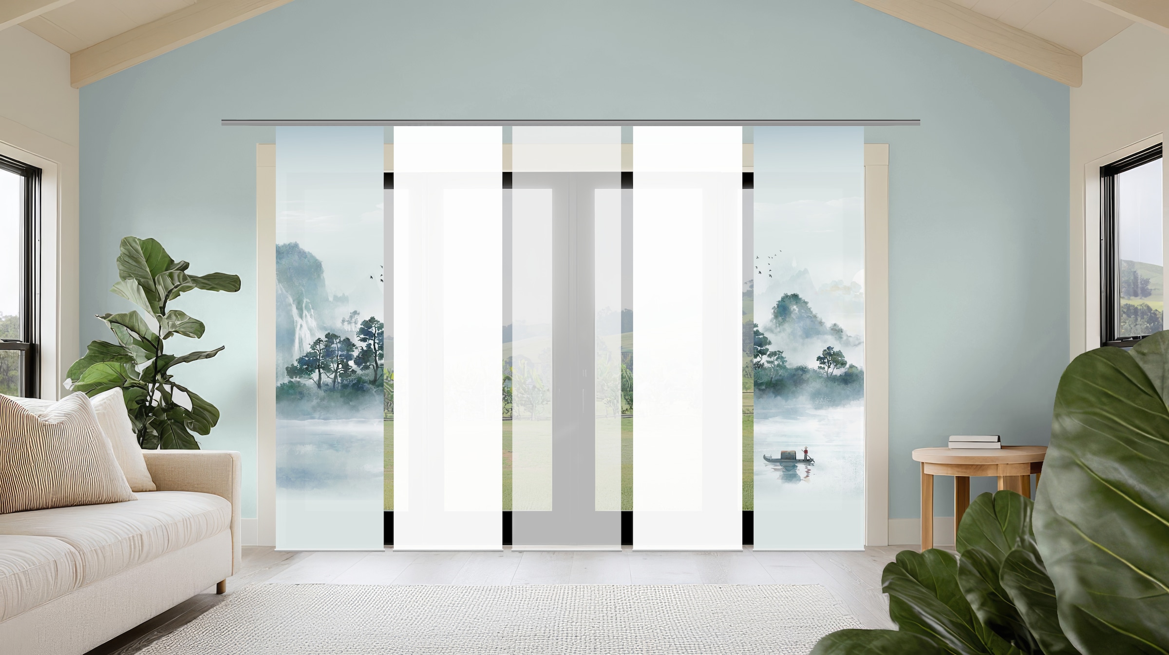 HOME WOHNIDEEN Schiebegardine "VITNAM" Paneelwagen 5 Stk. tlg. Schiebewand günstig online kaufen