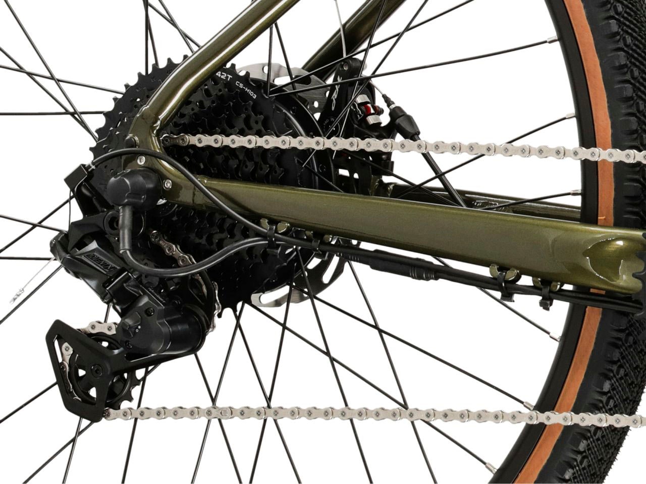 Kross E-Bike »E-Gravel Bike Esker Hybrid 2.0 28" khaki«, 11 Gang, microSHIFT, Advent X M6205, Heckmotor 250 W