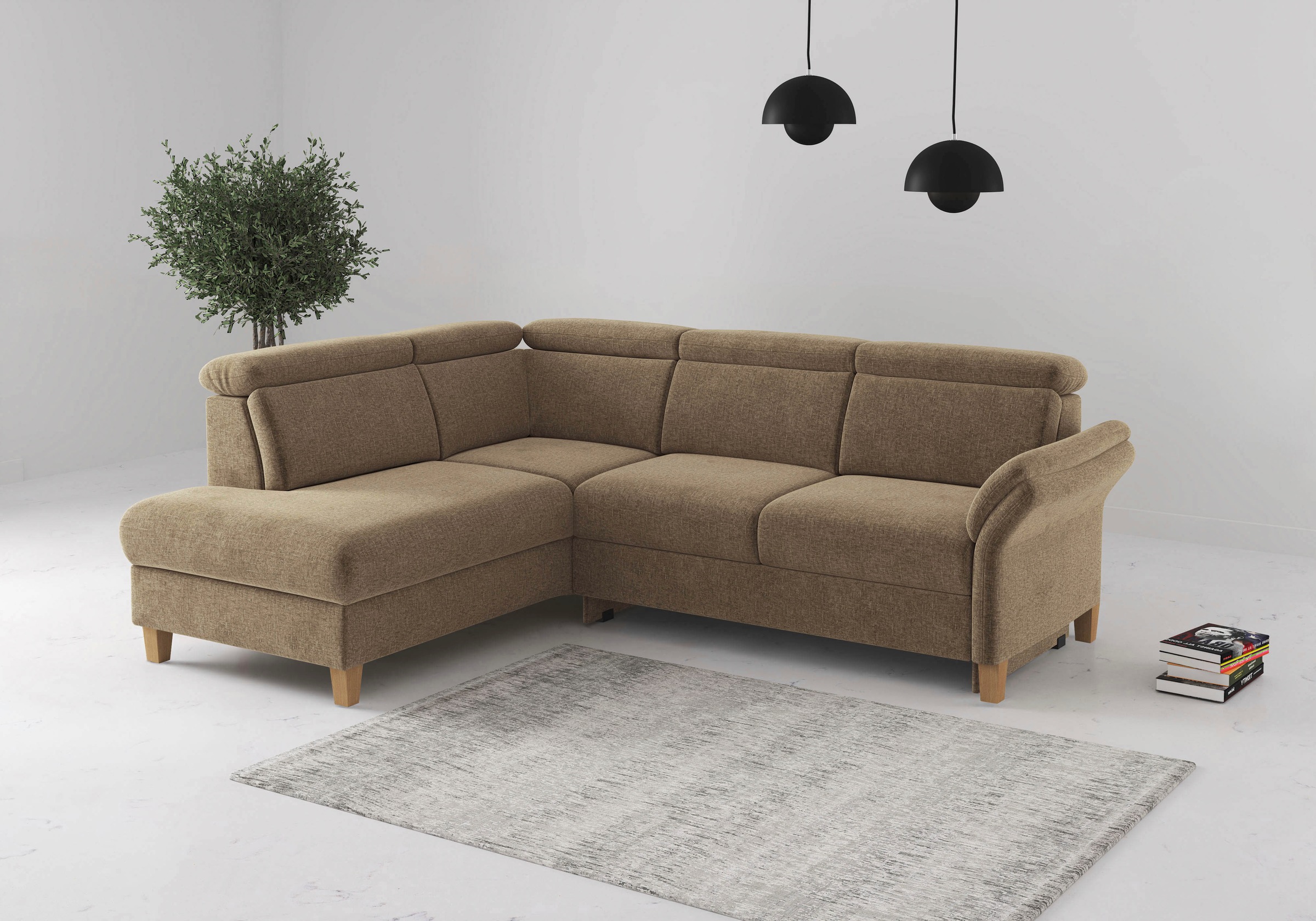 OTTO home Ecksofa "Glendale, L-Form" inkl. Kopfteilverstellung, wahlweise mit Vorziehsitz und Bettkasten