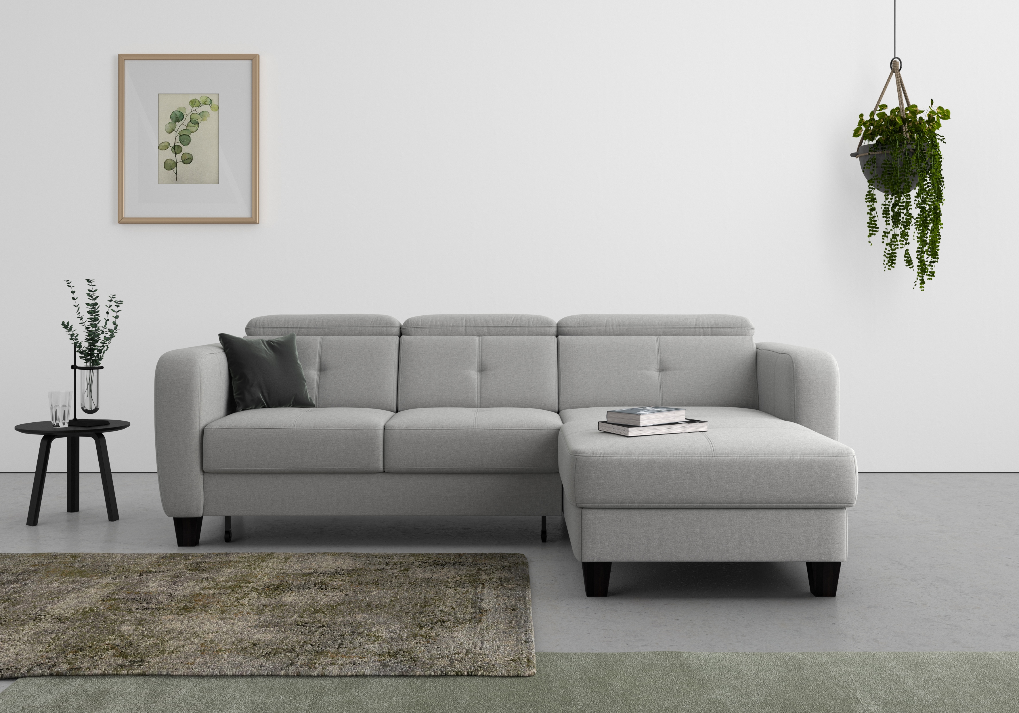 sit&more Ecksofa "Belluci L-Form" inklusive Federkern, wahlweise mit Schlaffunktion und Bettkasten