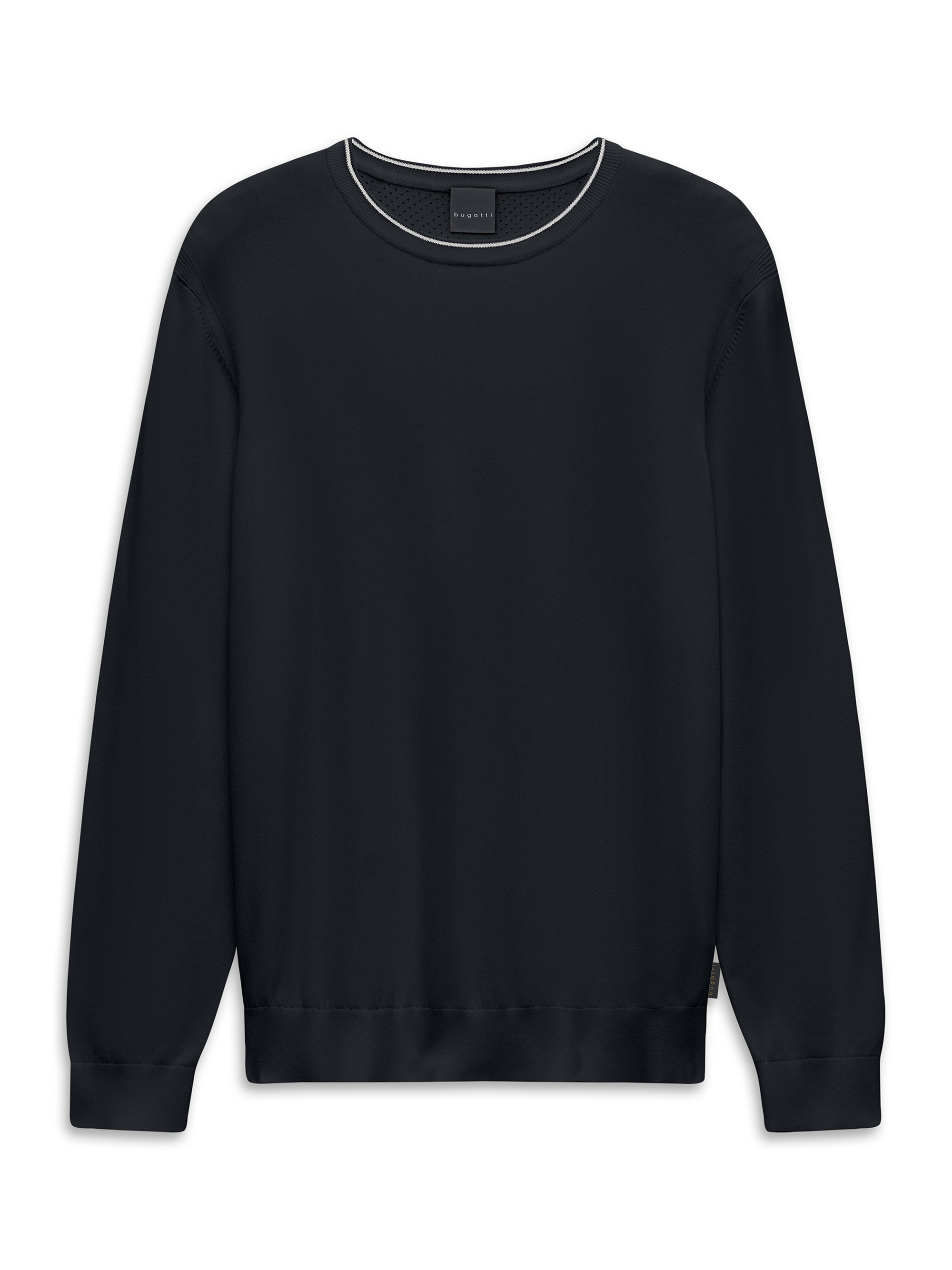 bugatti Rundhalspullover "Regular Fit" Regular Fit Viskosemix Rundhals