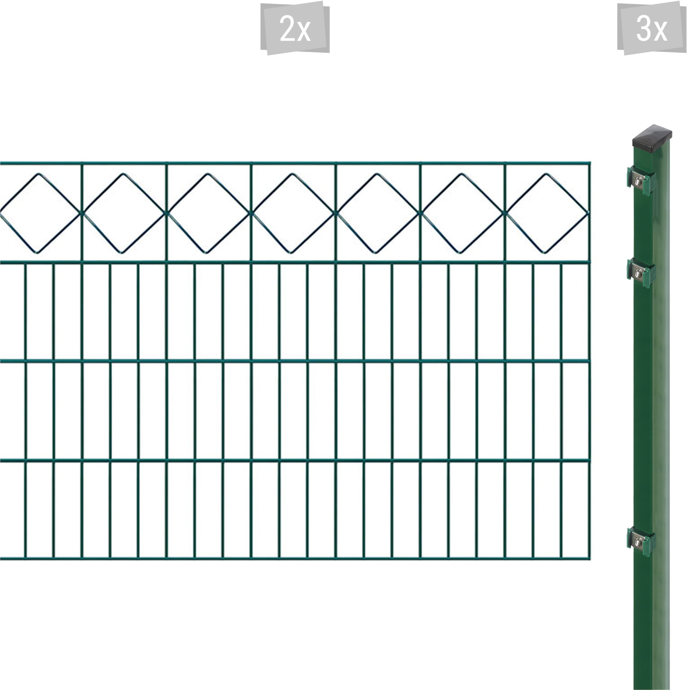 Arvotec Doppelstabmattenzaun "EXCLUSIVE 80 zum Einbetonieren "Karo" mit Zierleiste", Zaunhöhe 80 cm, Zaunlänge 2 - 60 m