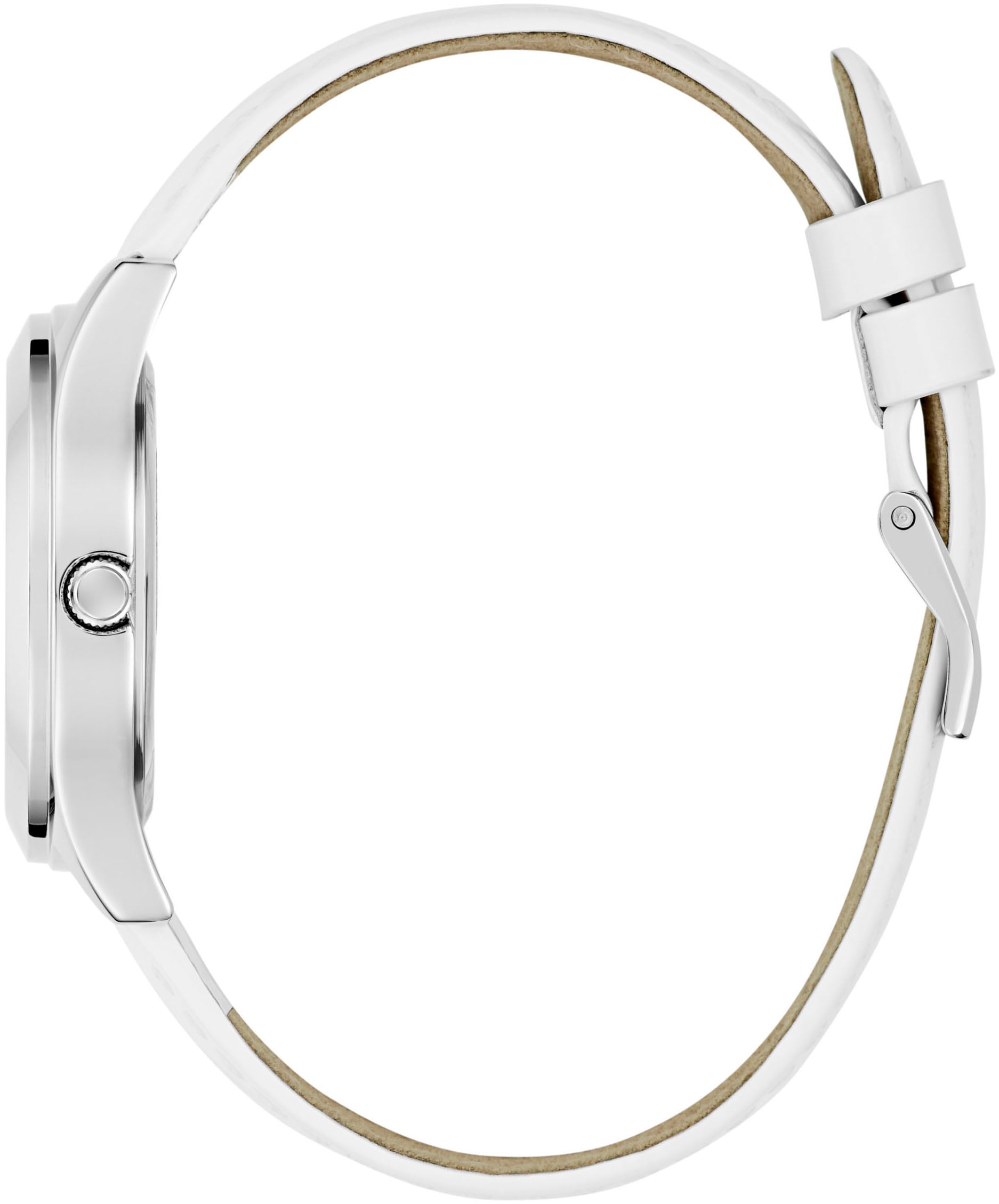 Guess Quarzuhr »GLITZ PLAQUE«, Armbanduhr, Damenuhr, Lederarmband