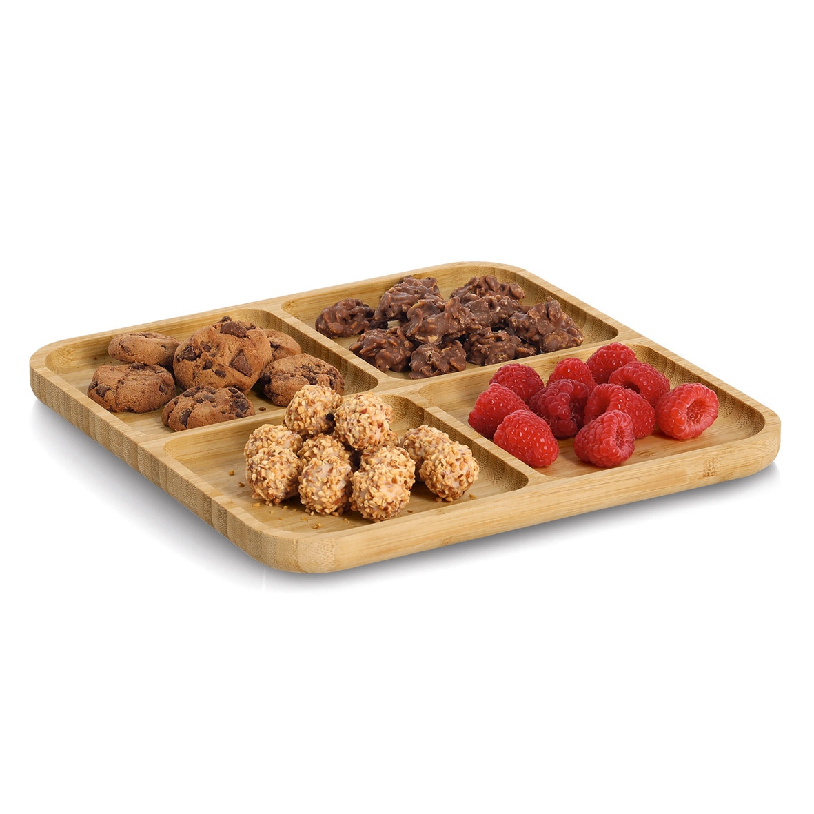 Zeller Present Snackschale »Snackteller, Bambus, 2er-Set« 2 aus Bambus ca. 25x25x1,8 cm