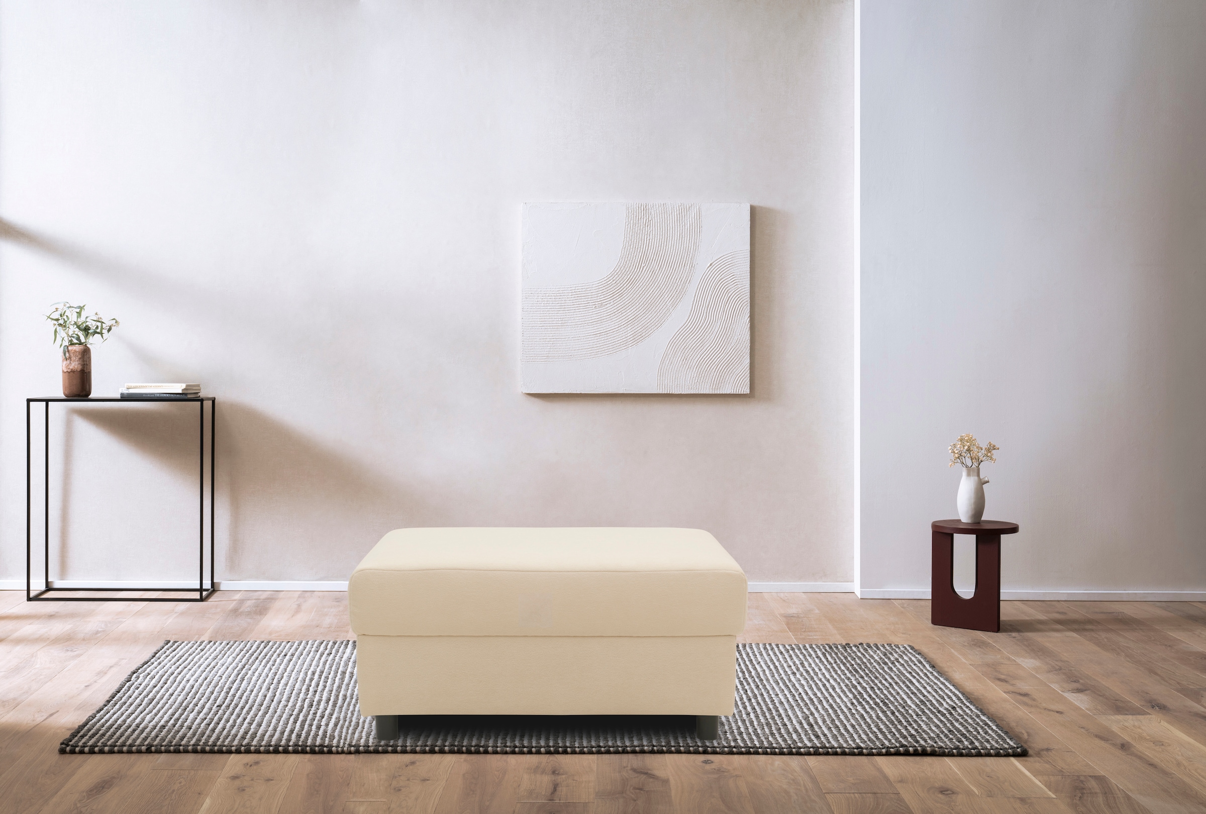 DOMO collection Polsterhocker "Turah 2 in Cord oder wasserabweisender Micro günstig online kaufen