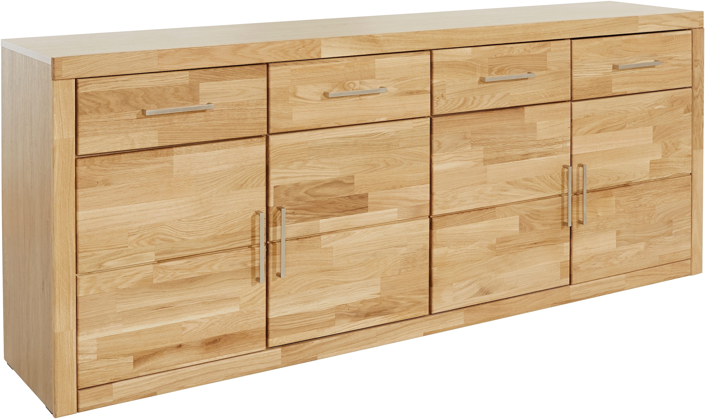 Home affaire Sideboard »Trondheim,200 cm breit,42 cm tief, Fronten Holzmassiv, Metallgriffe«, Korpus aus Holzwerkstoff,4 Türen, 4 Schubladen, insgesamt 8 Fächer