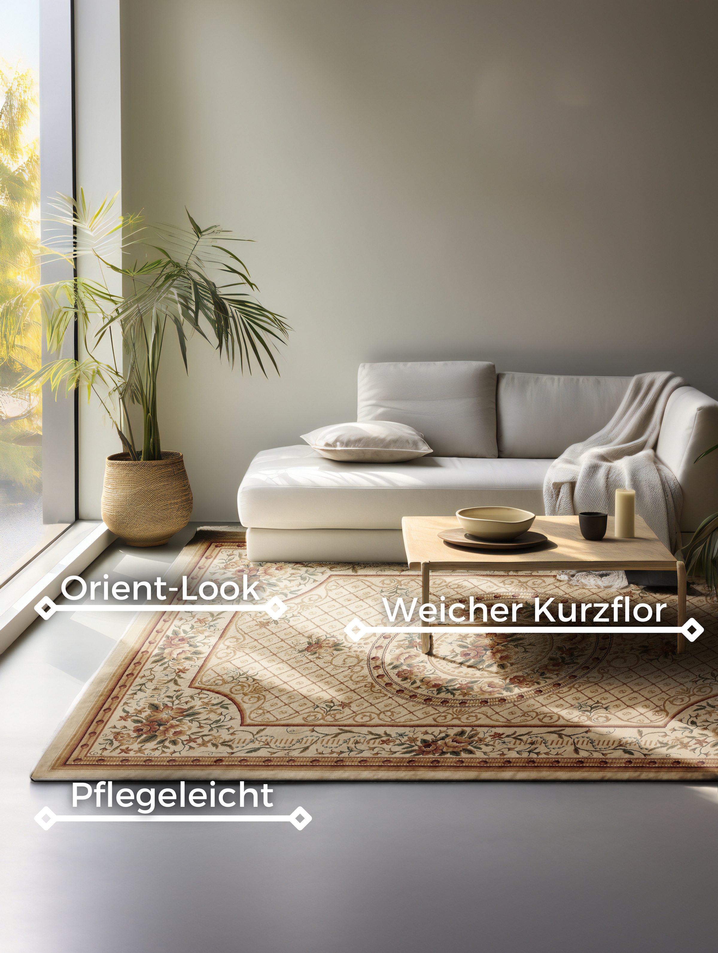NORTHRUGS Teppich »Adraskan«, rechteckig, 8 mm Höhe, Orient Optik, Läufer, strapazierfähig, pflegeleicht, robust
