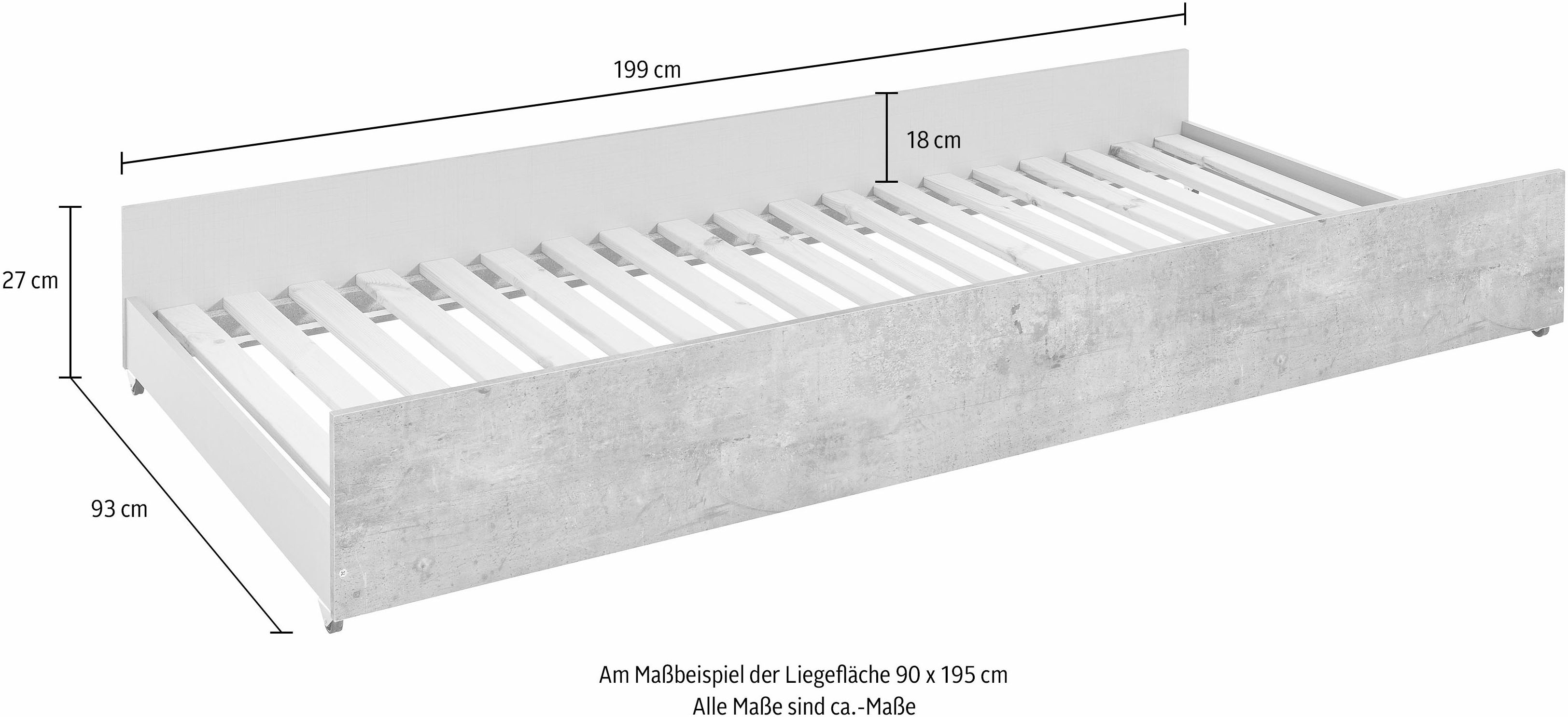 Wimex Schubkasten "Joker" zusätzliche Schlafgelegenheit, Gästebett, inklusive Lattenrost