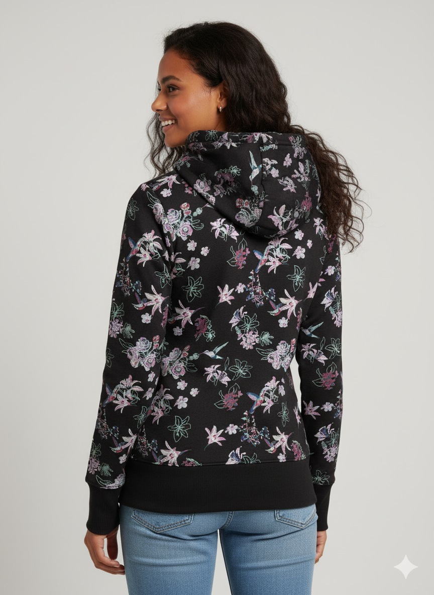 Ragwear Sweatjacke "NESKA ZIP FLOWERS O" mit extra breiten Bündchen günstig online kaufen