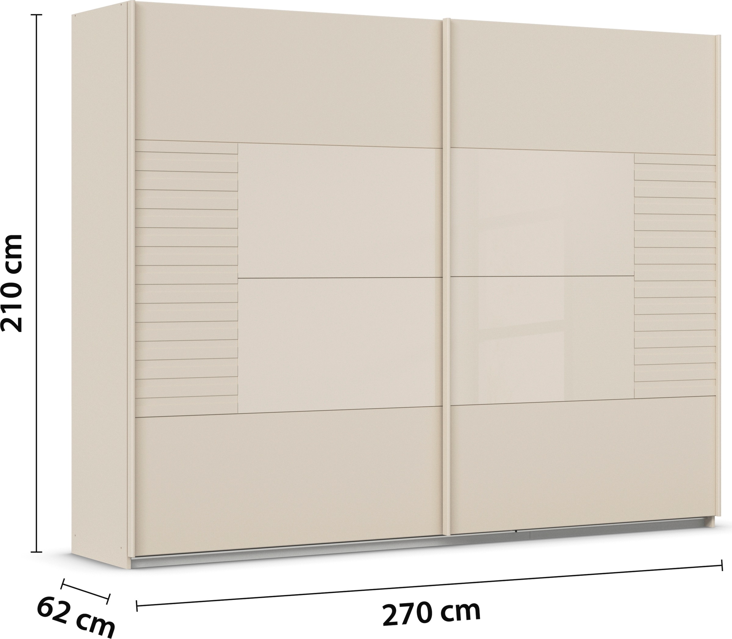 rauch Schwebetürenschrank »Kleiderschrank Schrank Garderobe Schlafzimmerschrank RUGA«, Auflagen in moderner Lamellen-Optik, mit Glasauflagen MADE IN GERMANY