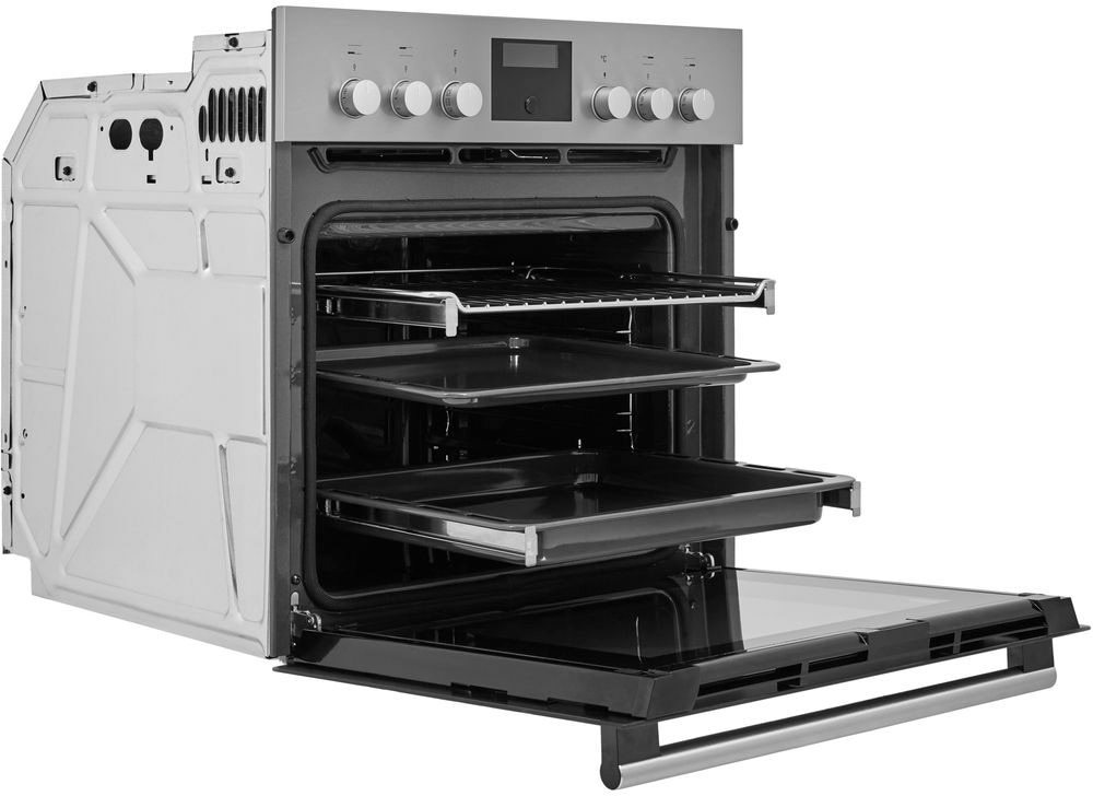 BAUKNECHT Elektro-Herd-Set »HIR4 EP8V2 PT«, mit 2-fach-Teleskopauszug, Pyrolyse-Selbstreinigung, (Set), Pyrolyse, Umluft, 2-fach-Teleskopauszug
