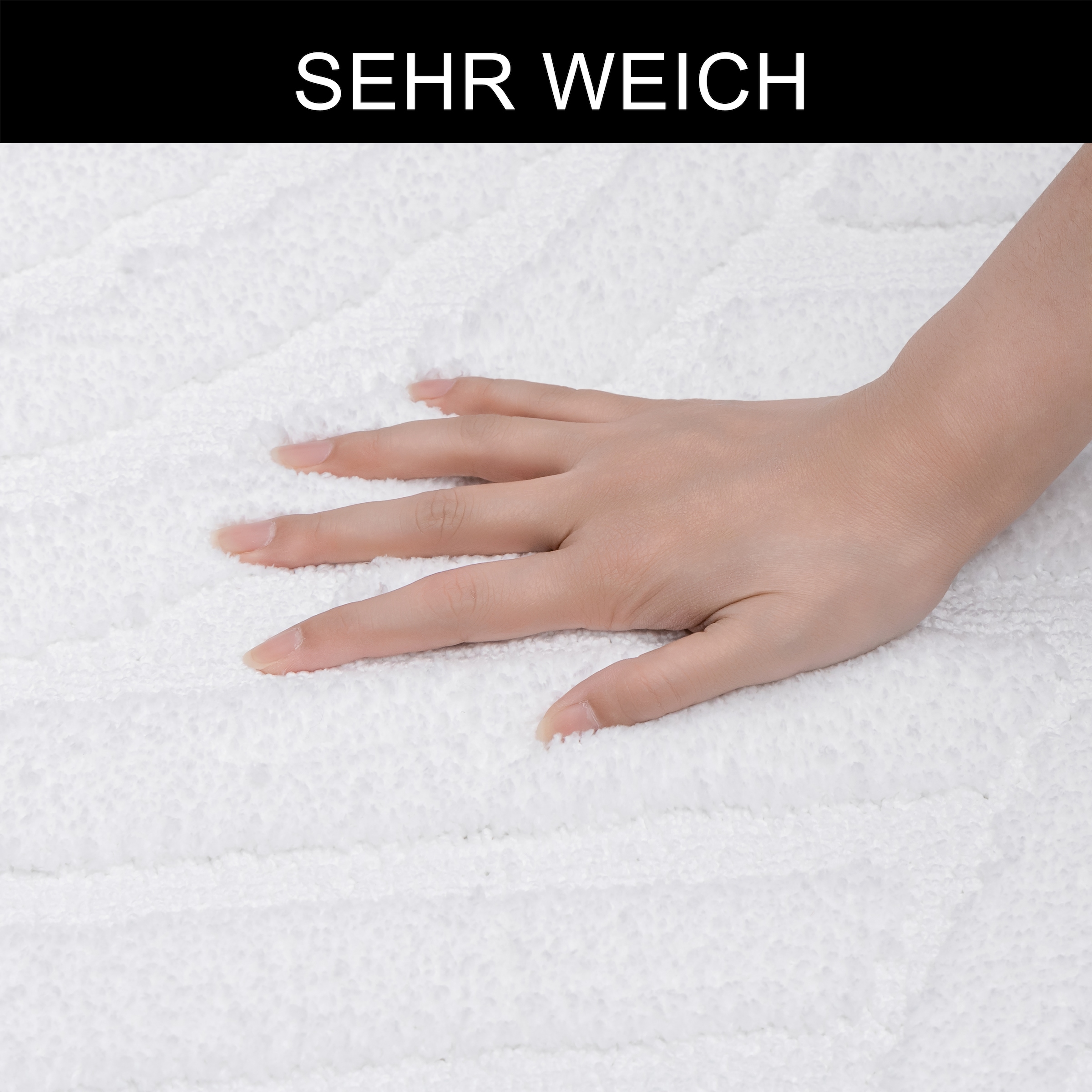 OTTO home Badematte »Regona Scandi, Badvorleger, Badezimmer Teppich, Duschvorleger« Höhe 10 mm rutschhemmend beschichtet strapazierfähig Badteppich, Uni Farben, Hoch-Tief-Effekt, modernes Muster, Zen