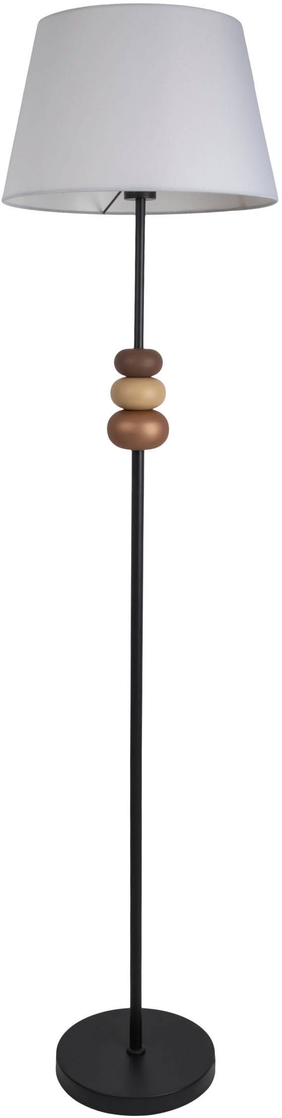 näve Stehlampe »Elina«, 1 flammig, Leuchtmittel E27 | ohne Leuchtmittel, H: 155cm, Textilschirm weiß, E27 max. 40W, Zuleitung 180cm schwarz