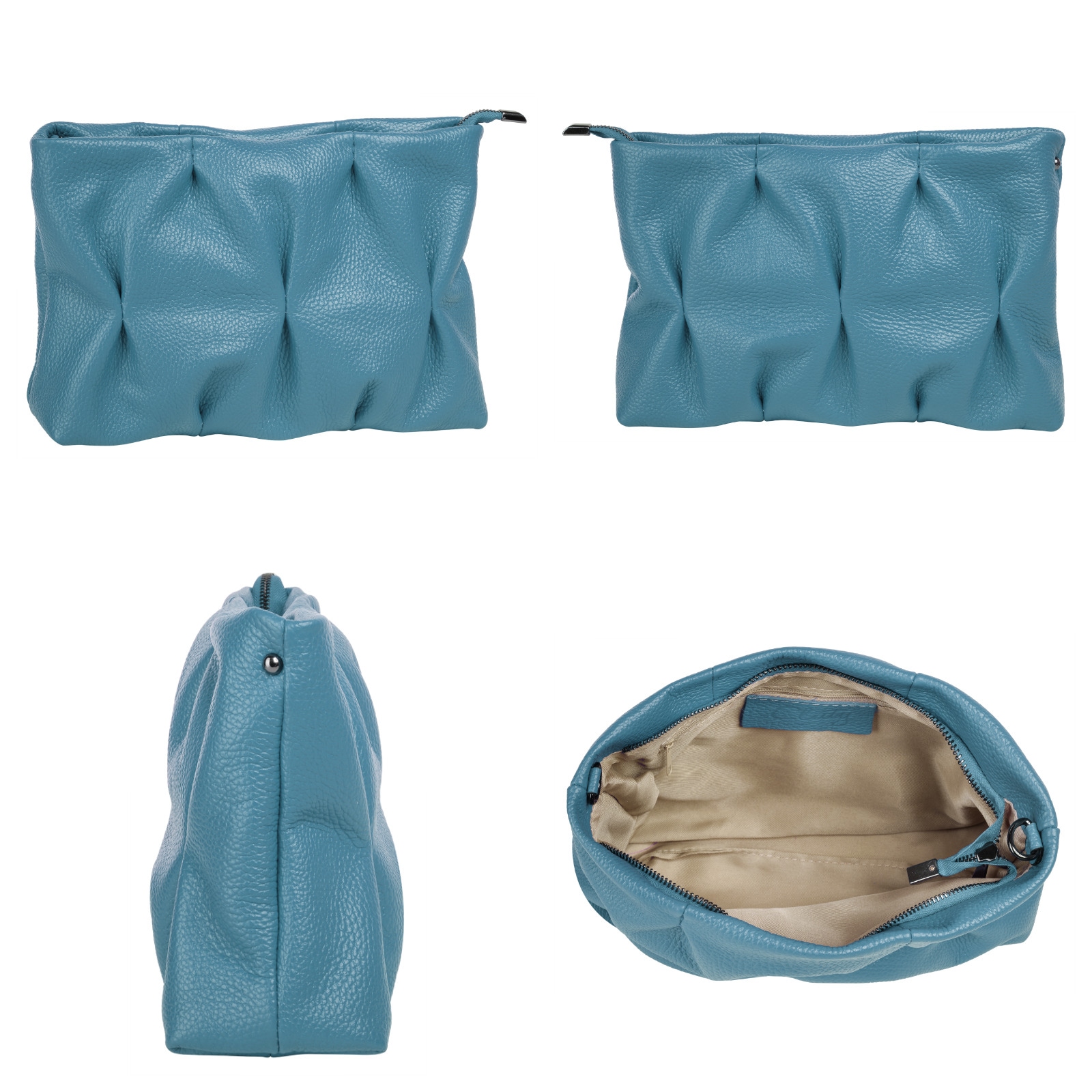 Cluty Umhängetasche, echt Leder, Made in Italy