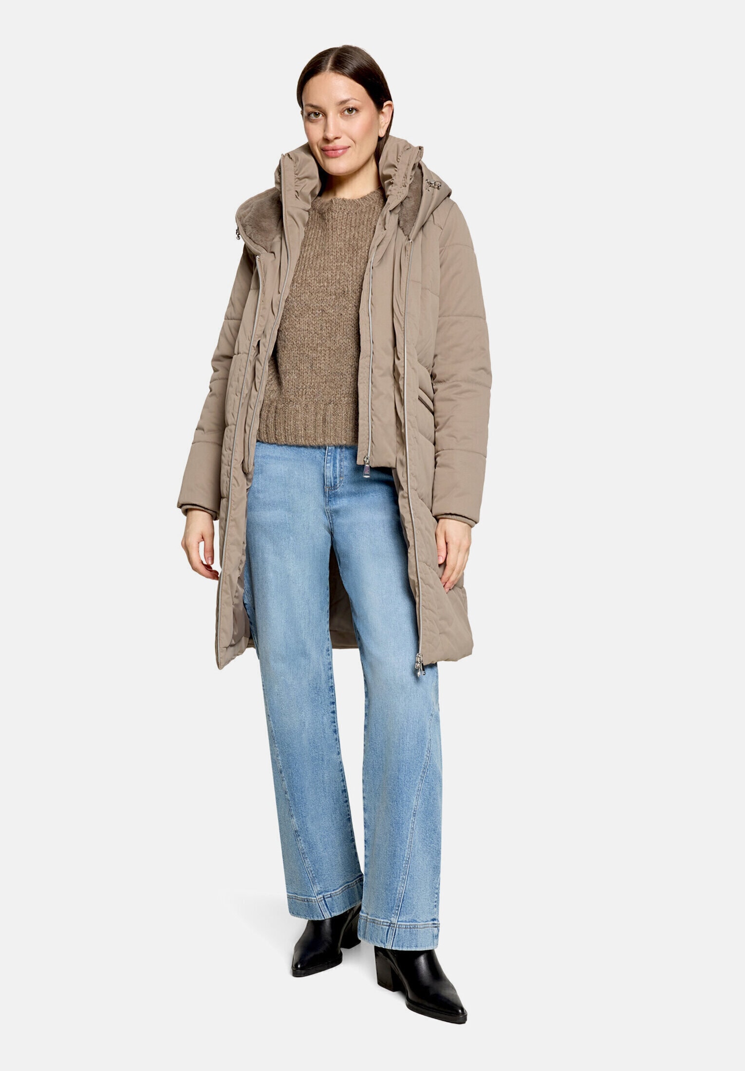 Cartoon Steppjacke "Damen mit Kapuze" mit Kapuze