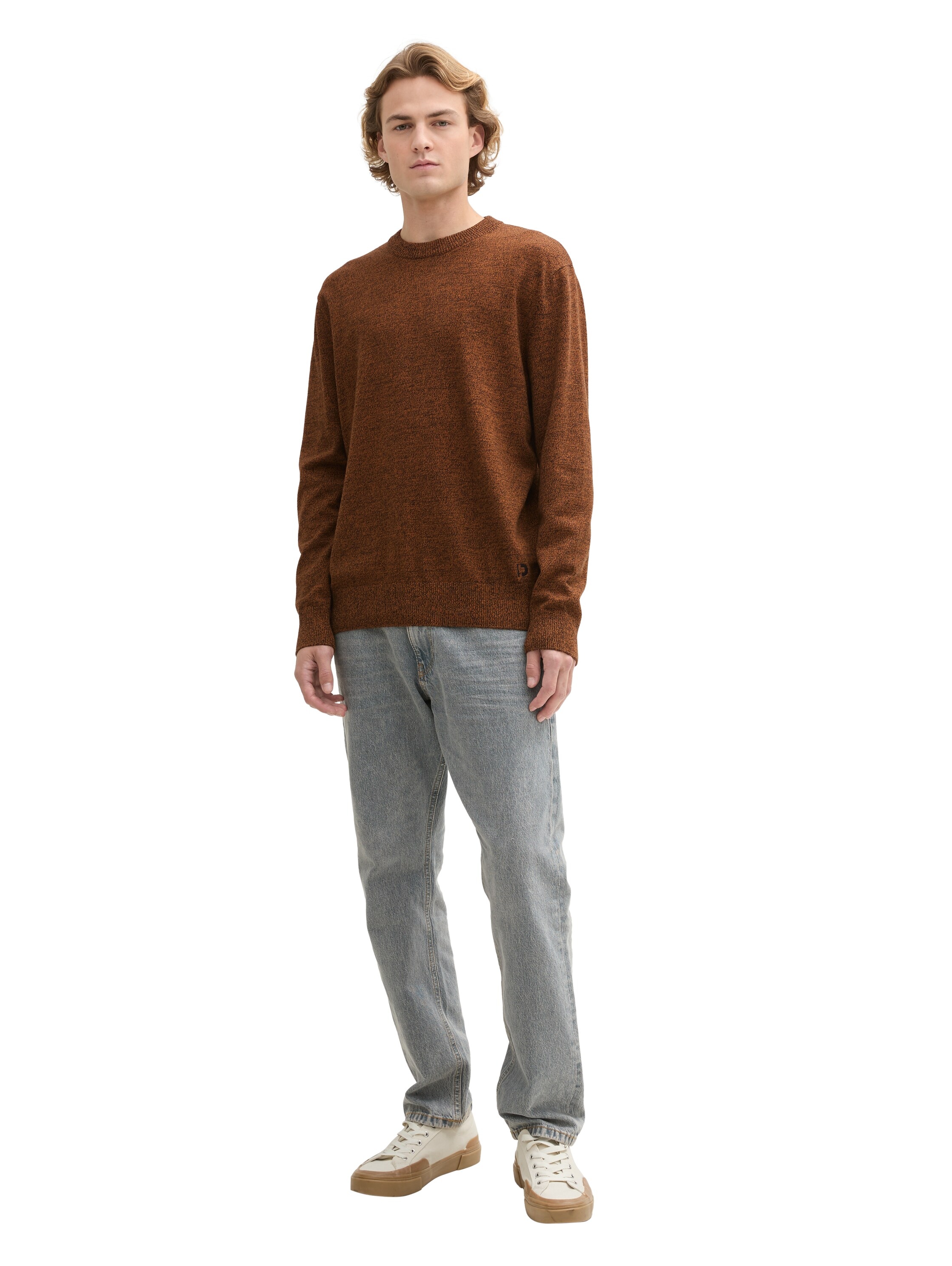 TOM TAILOR Denim Strickpullover, in melierter Optik