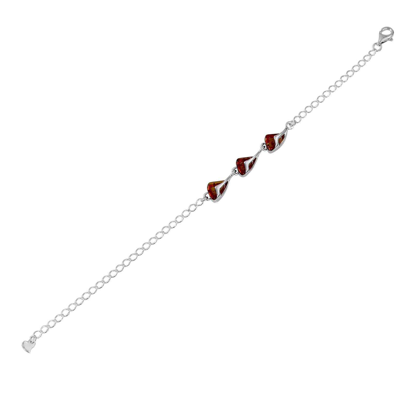 Armband OSTSEE-SCHMUCK "- Tilde - Silber 925/000 - Bernstein" Gr. 16, silber (silber 925, silberfarben, weiß), Armbänder, Damen, Silber 925 (Sterlingsilber), Armband 5