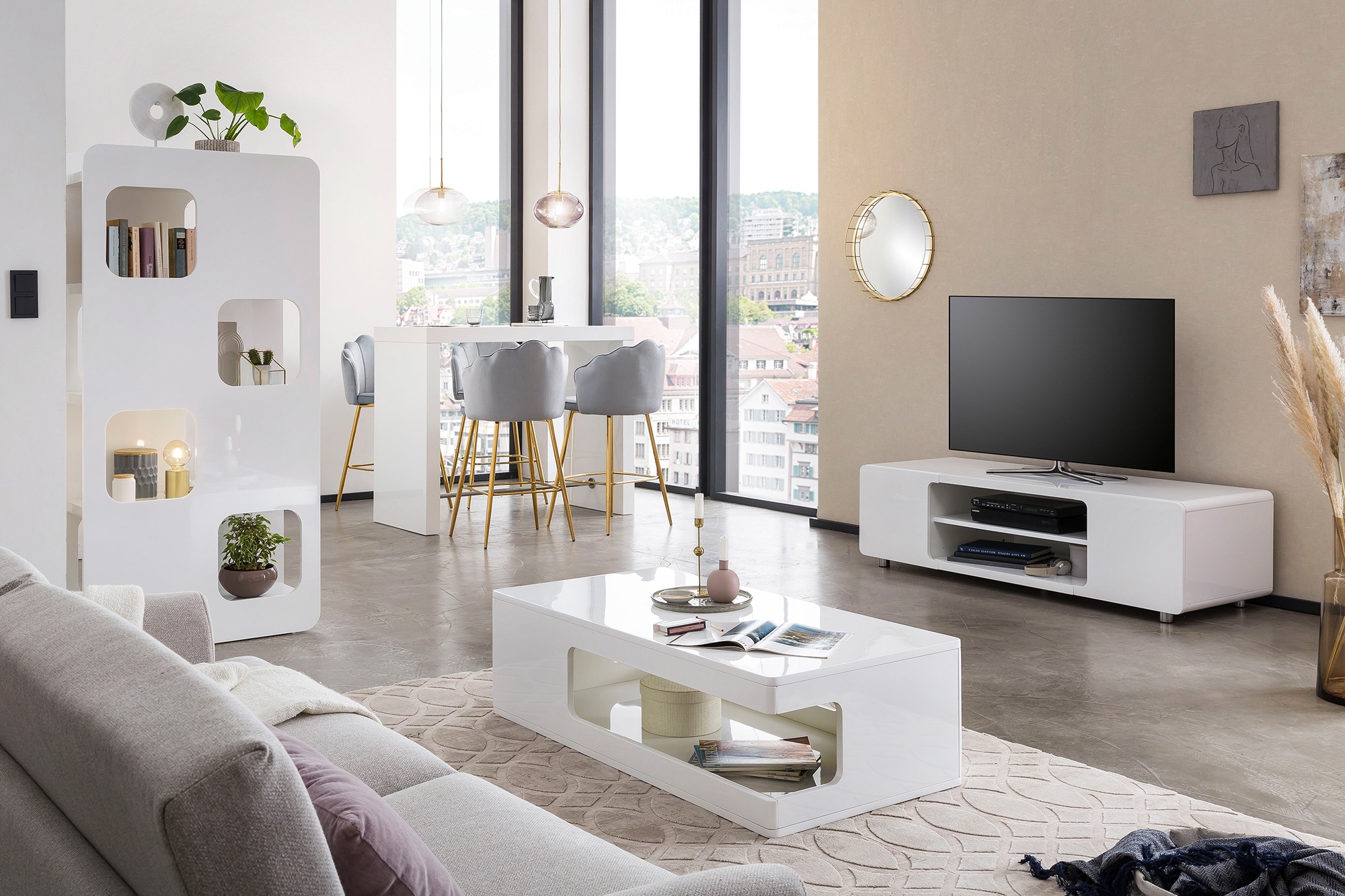 SalesFever Bartisch "Hochtisch im eleganten Stil" Edle Querstrebe in Chromo günstig online kaufen