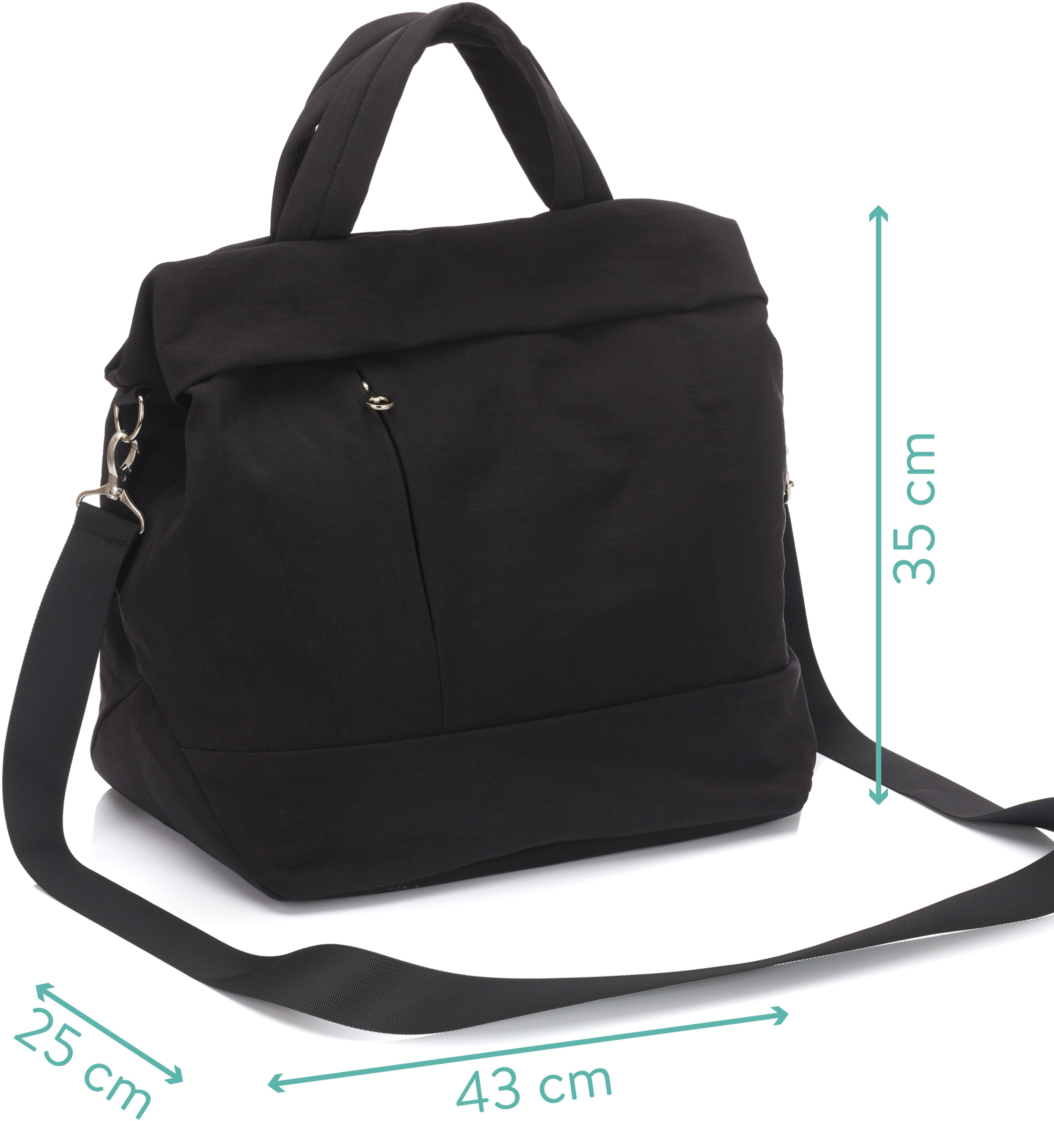 Fillikid Wickeltasche »Palma, schwarz«, mit Thermotasche und Wickelunterlage