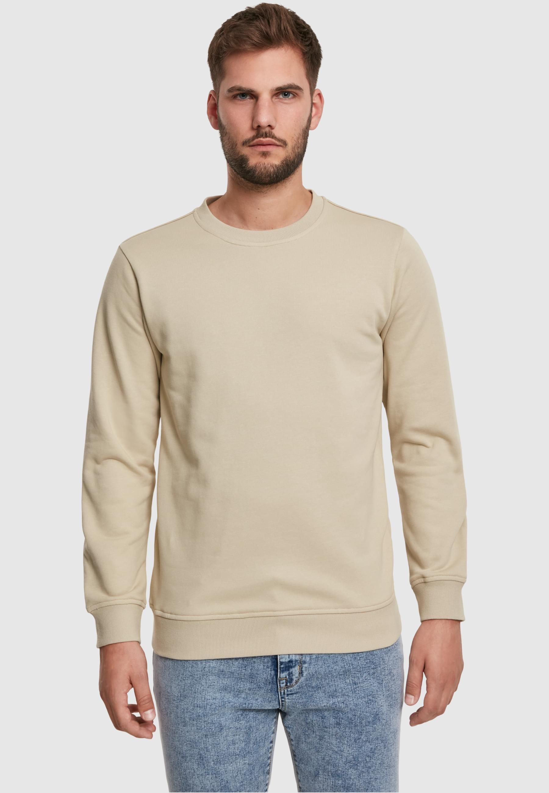 URBAN CLASSICS Rundhalspullover »Urban Classics Herren Basic Terry Crew«, (1 tlg.)