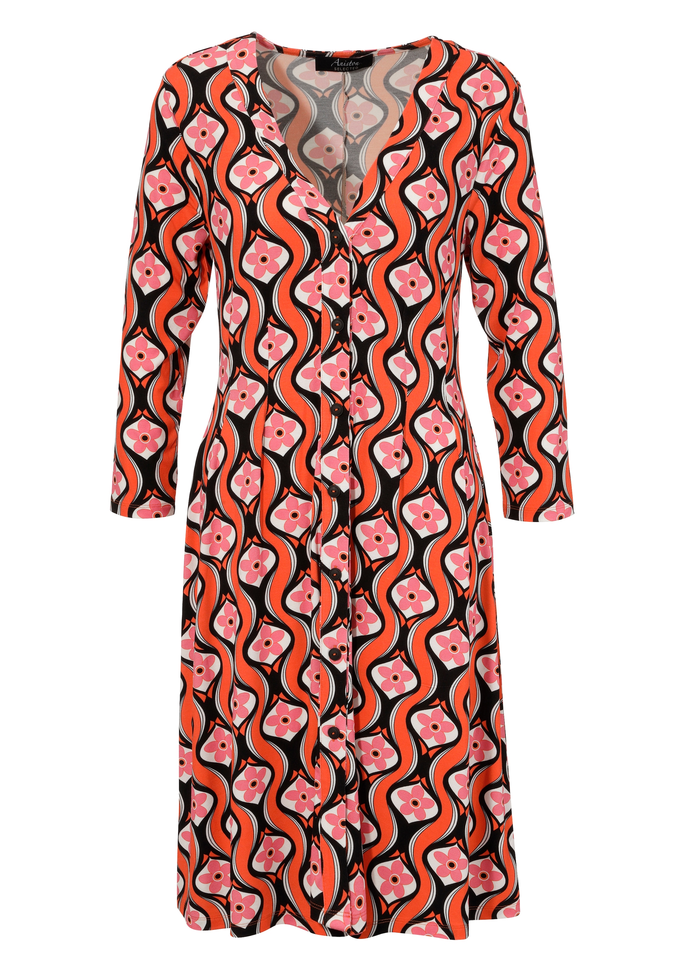 Aniston SELECTED Jerseykleid, mit Knopfleiste