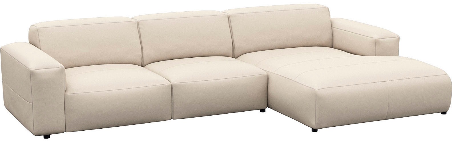 FLEXLUX Ecksofa »Lucera bequem und komfortabel durch hochwertigen Sitzaufbau, L-Form«, modern & anschmiegsam, Kaltschaum, Stahl-Wellenunterfederung