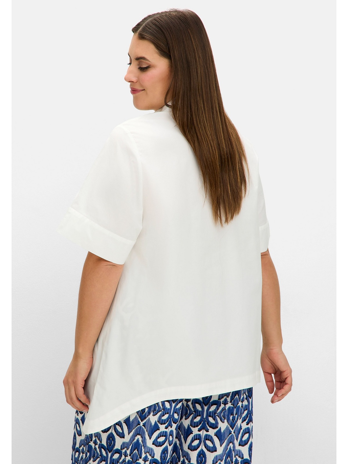 Sheego Hemdbluse "Große Größen", mit Zipfelsaum und weiten Ärmeln günstig online kaufen