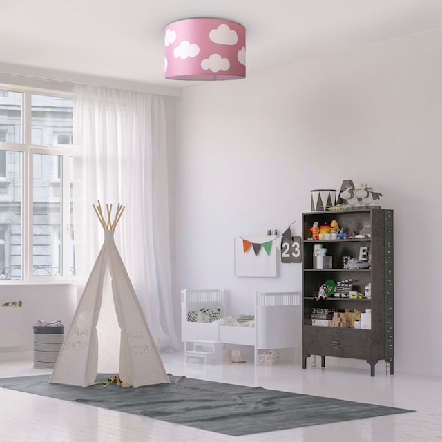 Paco Home Deckenleuchte »Hugo Cosmo«, Deckenleuchte Kinderzimmer Kinder  Lampe Wolke Stoffschirm Rund E27 bestellen | BAUR