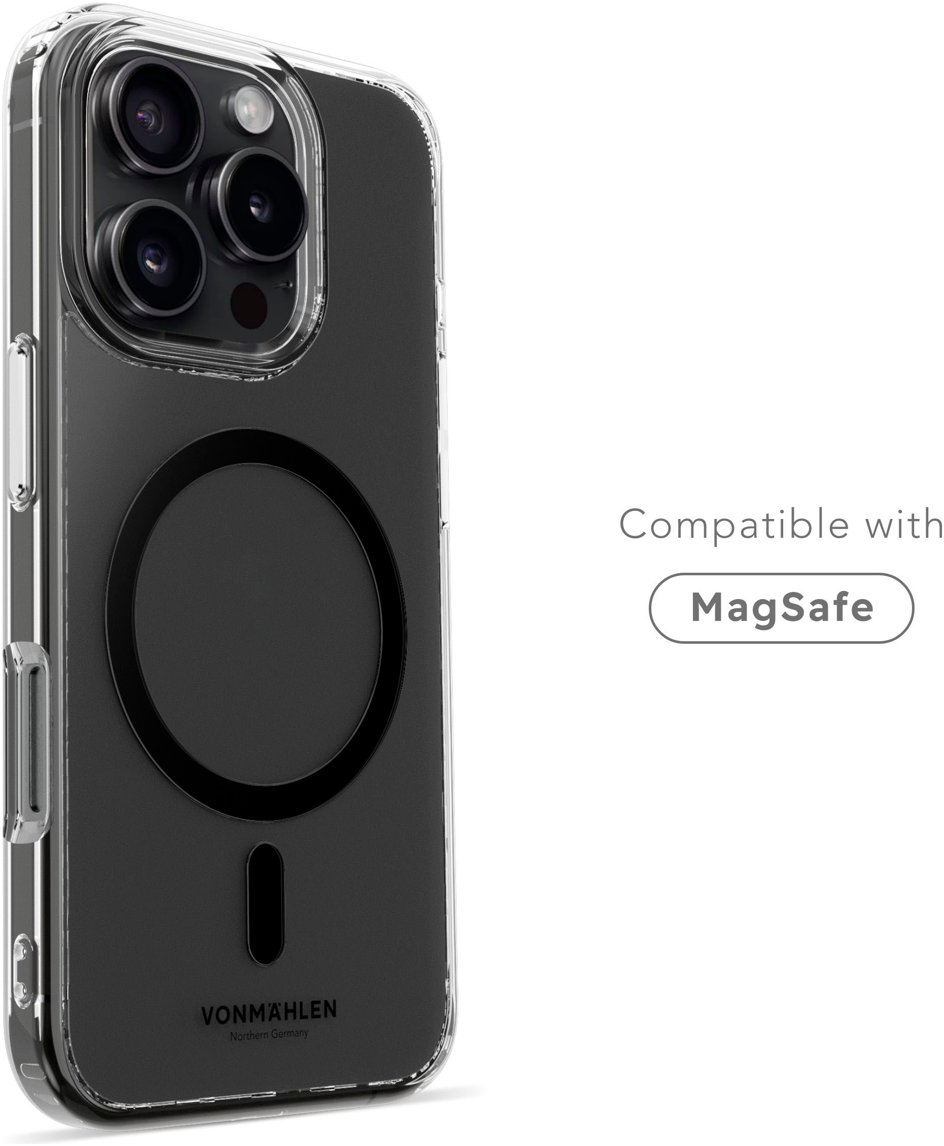 VONMÄHLEN Smartphone-Hülle »iPhone 16 Pro Max, Transparent Case - Schutzhülle,Black«