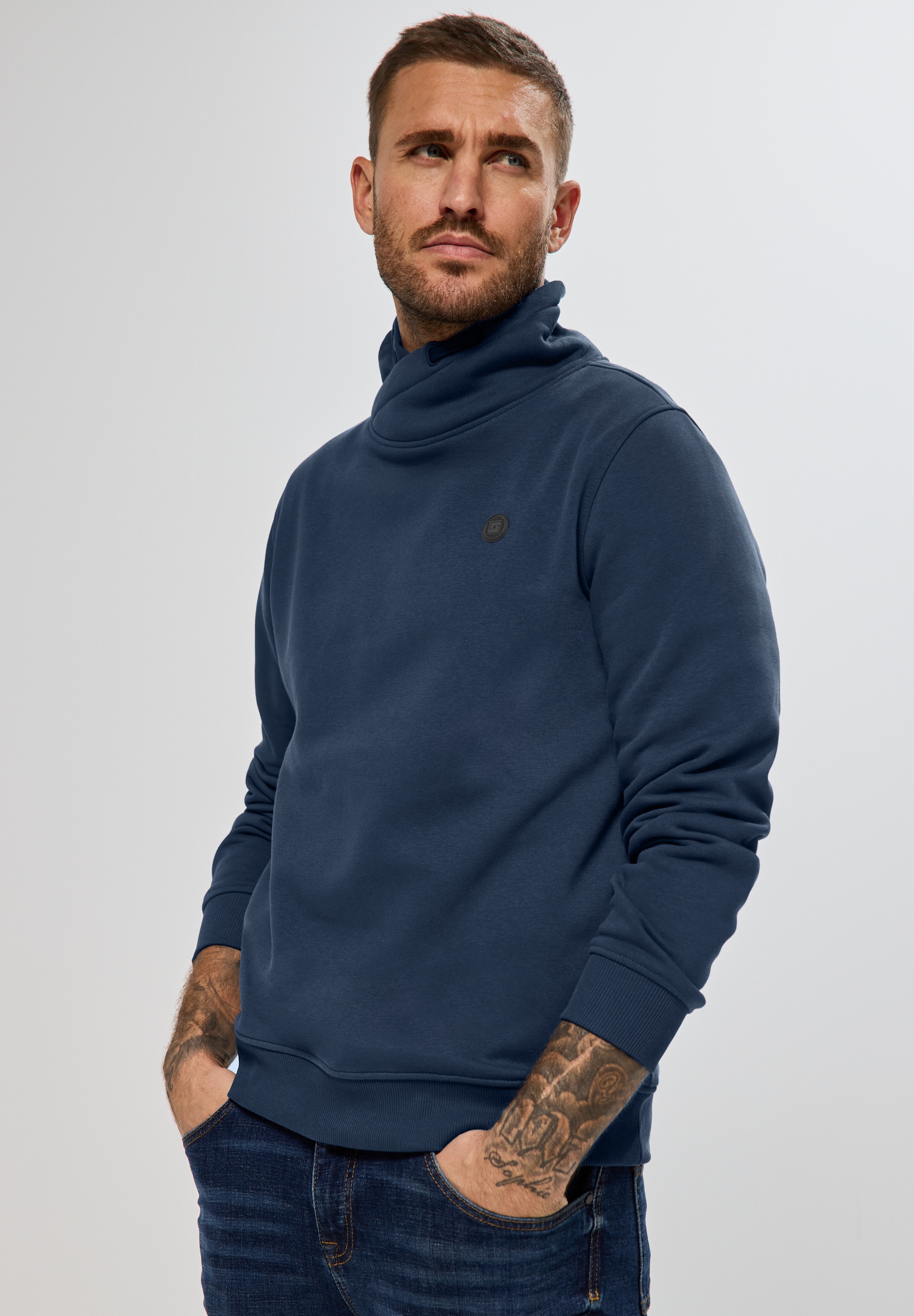 STREET ONE MEN Sweatshirt, mit Stehkragen
