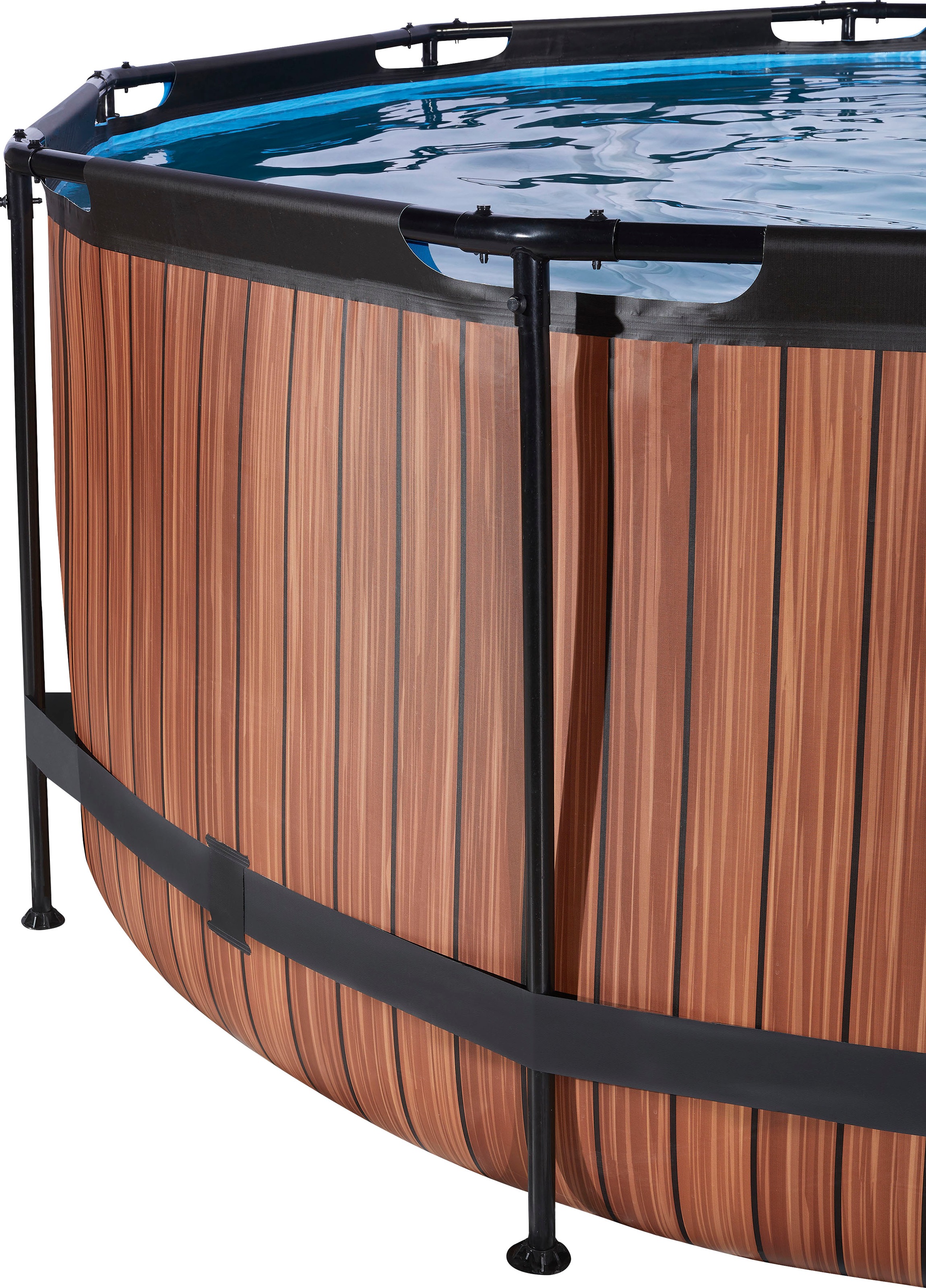 EXIT Framepool »inkl. multifunktionaler Abdeckung und Wärmepumpe«, (Set, 5 tlg.), ØxH: 360x122 cm, mit Sandfilteranlage, Wärmepumpe, Sicherheitsleiter