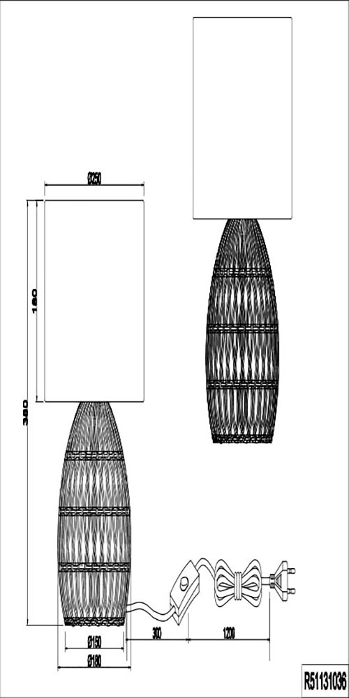 TRIO Leuchten Schreibtischlampe Schalter, BAUR max Stoffschirm, flammig-flammig, exkl 1 1xE27 | Tischleuchte Boho Rattan 40W mit »Rike«