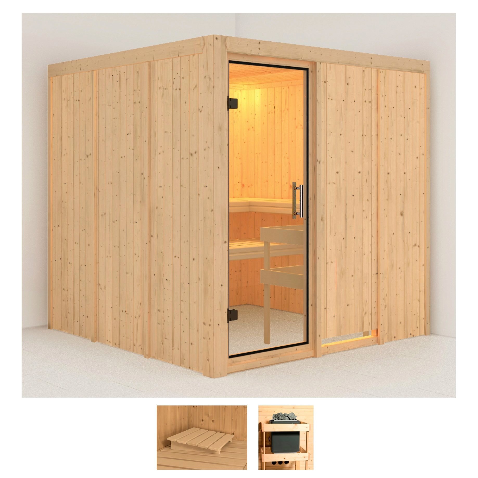 Karibu Sauna "Rodin" Set, ohne Ofen