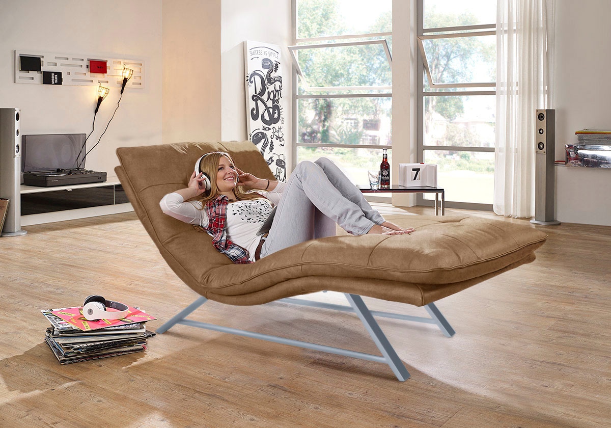 W.SCHILLIG Relaxliege »daily dreams«, in Waffelkissen-Optik, wahlweise mit Motor, Kufengestell, in 2 Breiten