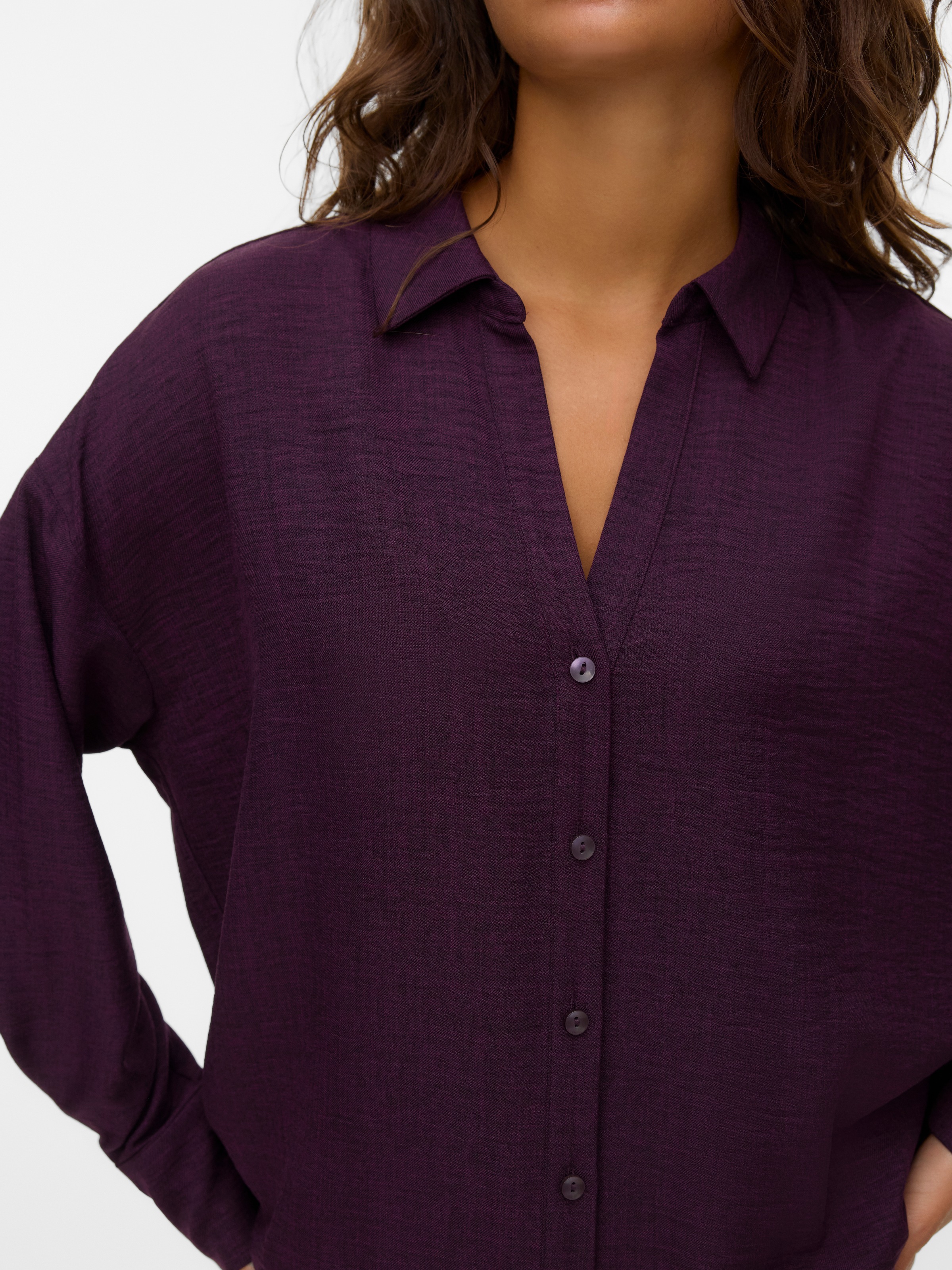 Thumbnail - Vero Moda Langarmbluse "VMMELANEY QUEENY LS SHIRT WVN NOOS" Kunstfaser, loose fit