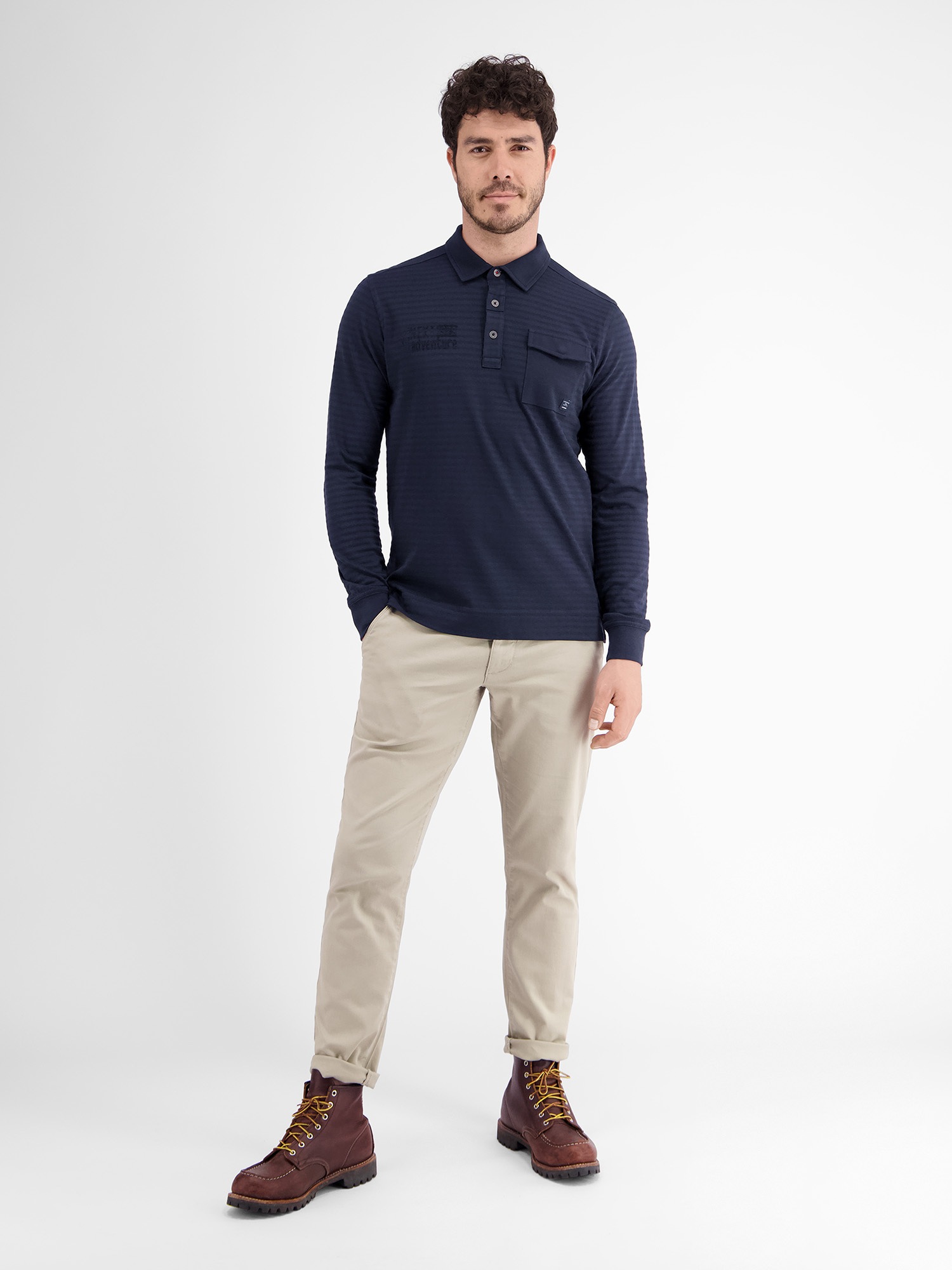 Thumbnail - LERROS Langarm-Poloshirt "LERROS Longsleeve-Polo, gestreift"
