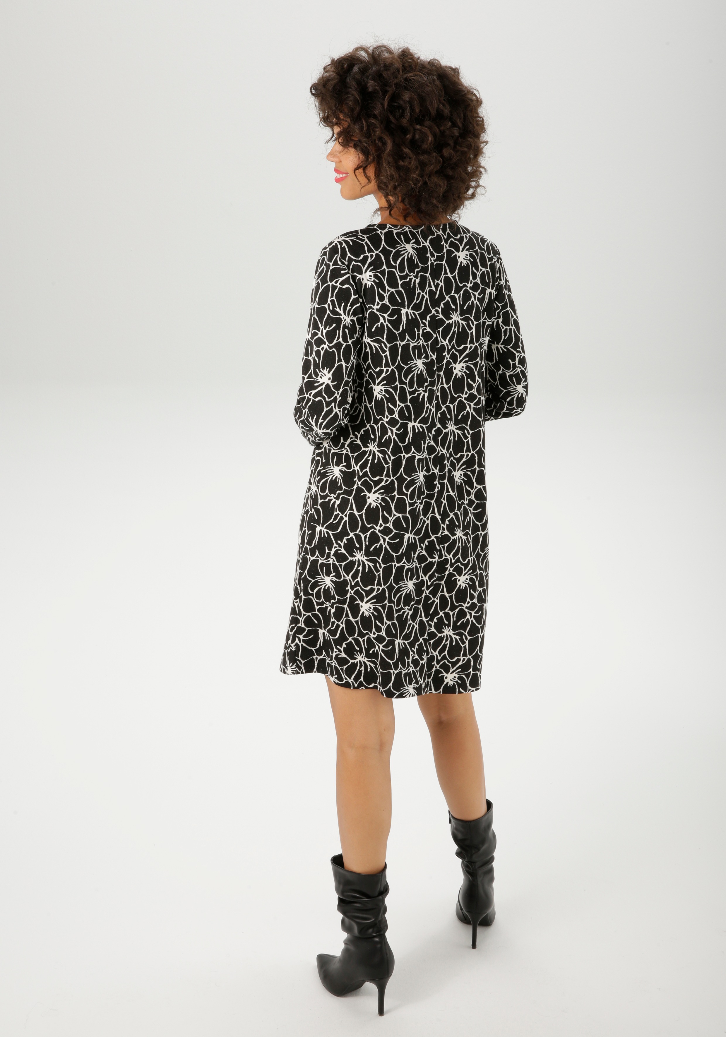 Thumbnail - Aniston CASUAL Jerseykleid mit grafischen Blüten - jedes Teil ein Unikat - NEUE KOLLEKTION